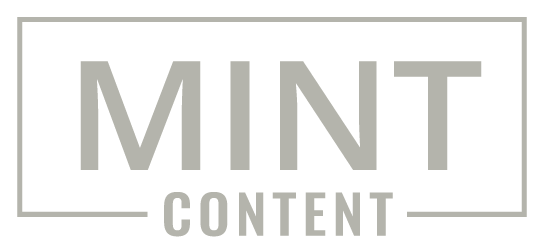 Mint Content logo in gray text