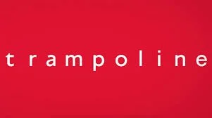 Red background with "trampoline" in white text.