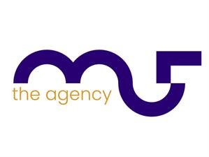 Logo of "m5 the agency" featuring a stylized "m5" in purple and "the agency" in gold.
