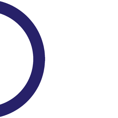 partial navy blue circle on white background