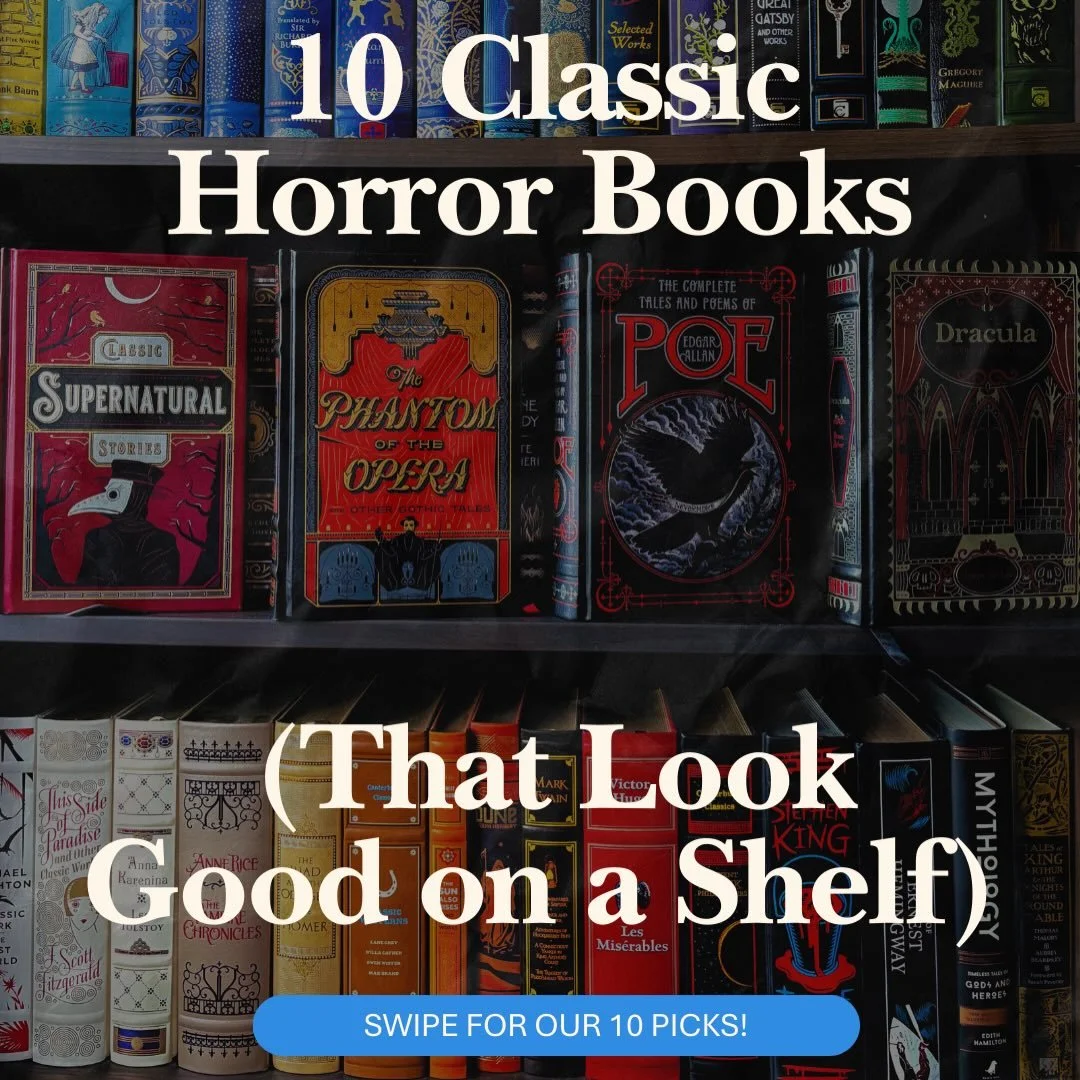 My toxic trait is buying books because the spines match my aesthetic. 💀

But these 10 classic horror books aren&rsquo;t just for display. From the cosmic dread of Lovecraft to the tragic romance of Anne Rice, these are the stories that defined the g