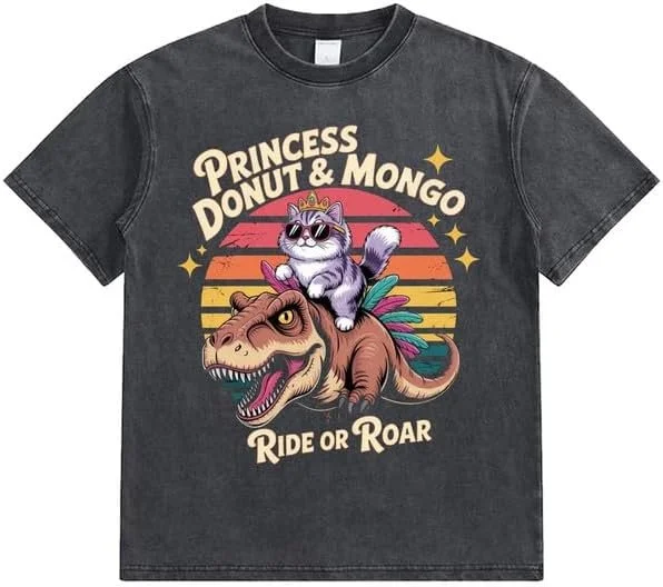 Buy now on Amazon: dungeon crawler carl t shirt of princess donut and mongo with the caption Ride or Road