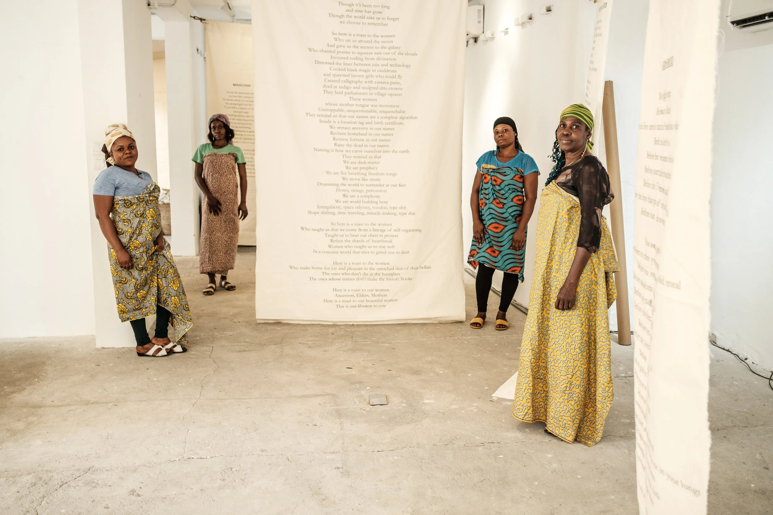 Dirty Laundry is a multimedia installation of poetry printed on large scale canvas, hanging from laundry lines.