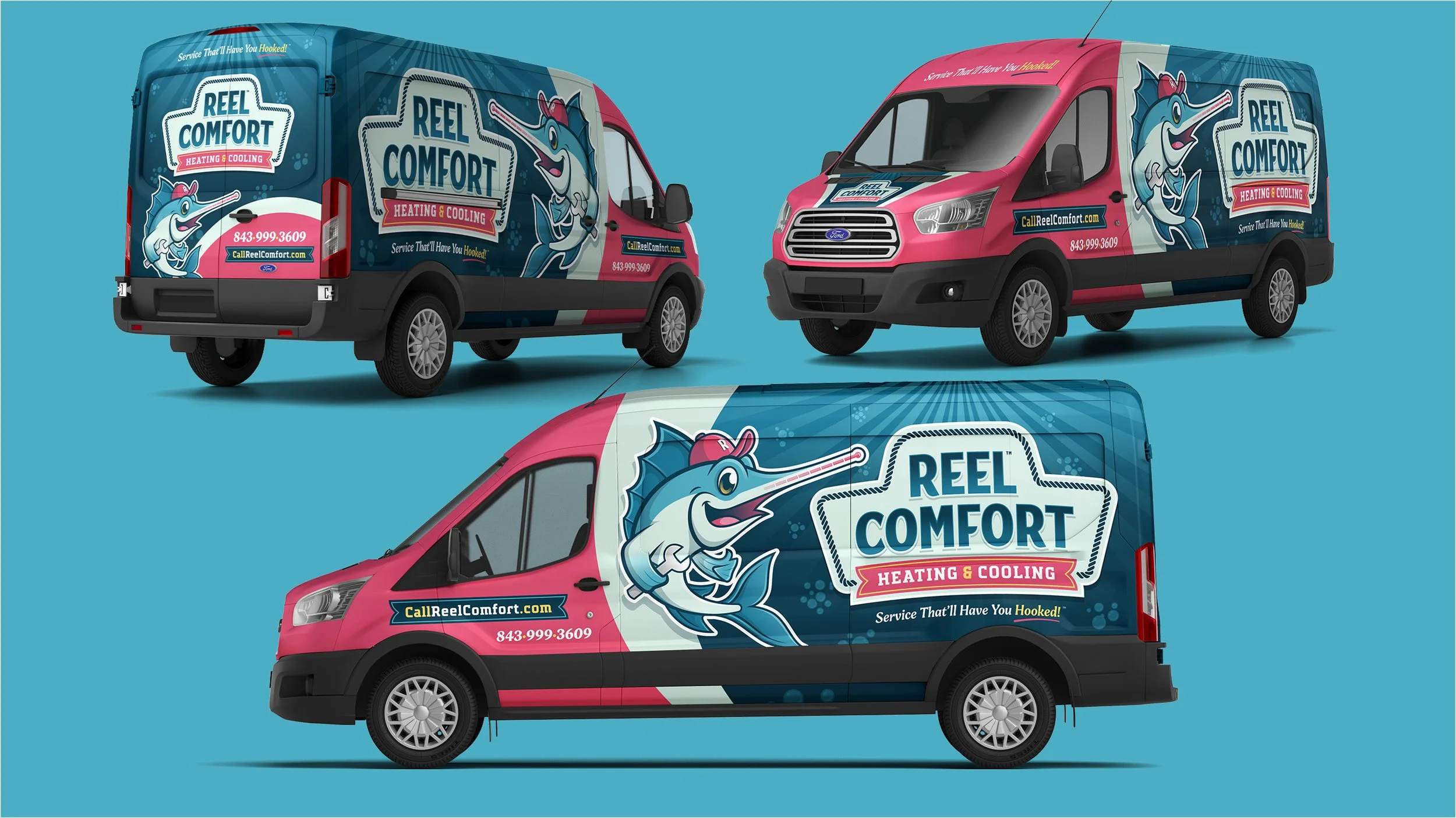 Reel Comfort Heating & Cooling van wrap