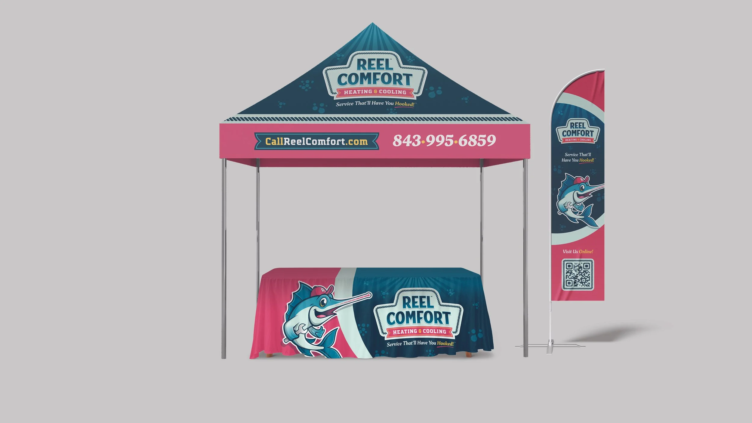 Reel Comfort Heating & Cooling trade show booth