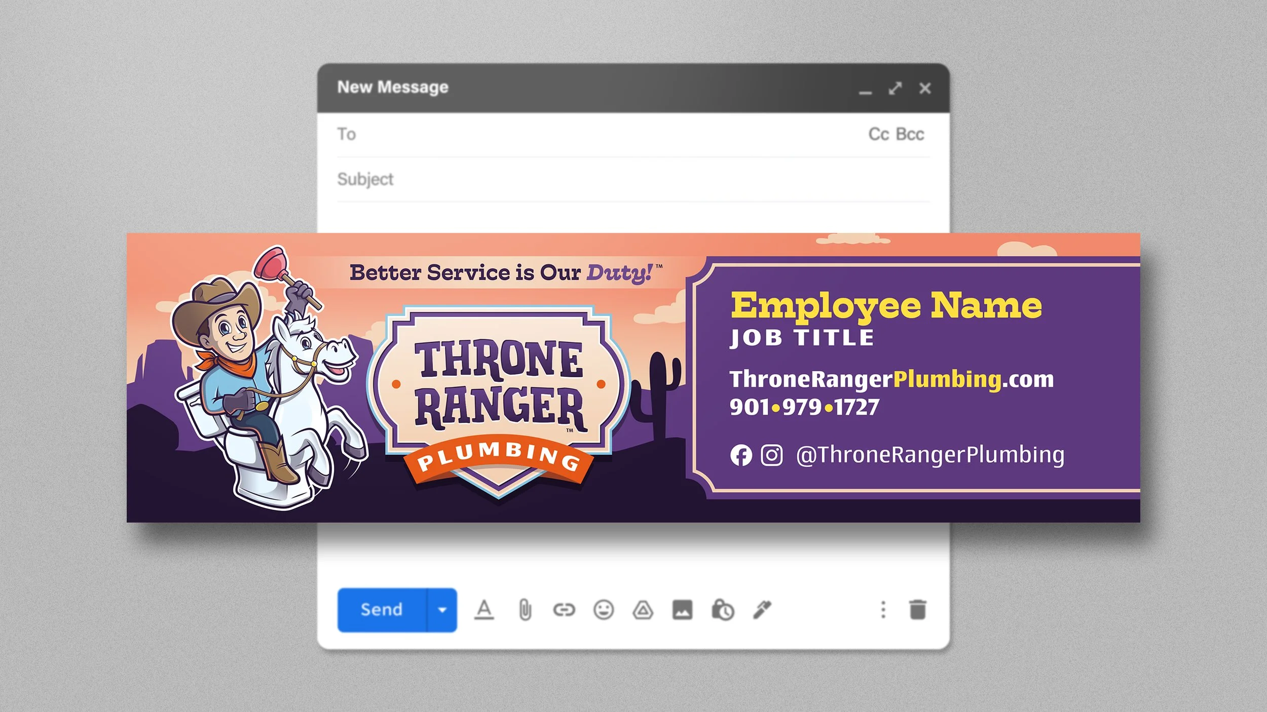 Throne Ranger Plumbing email signature template