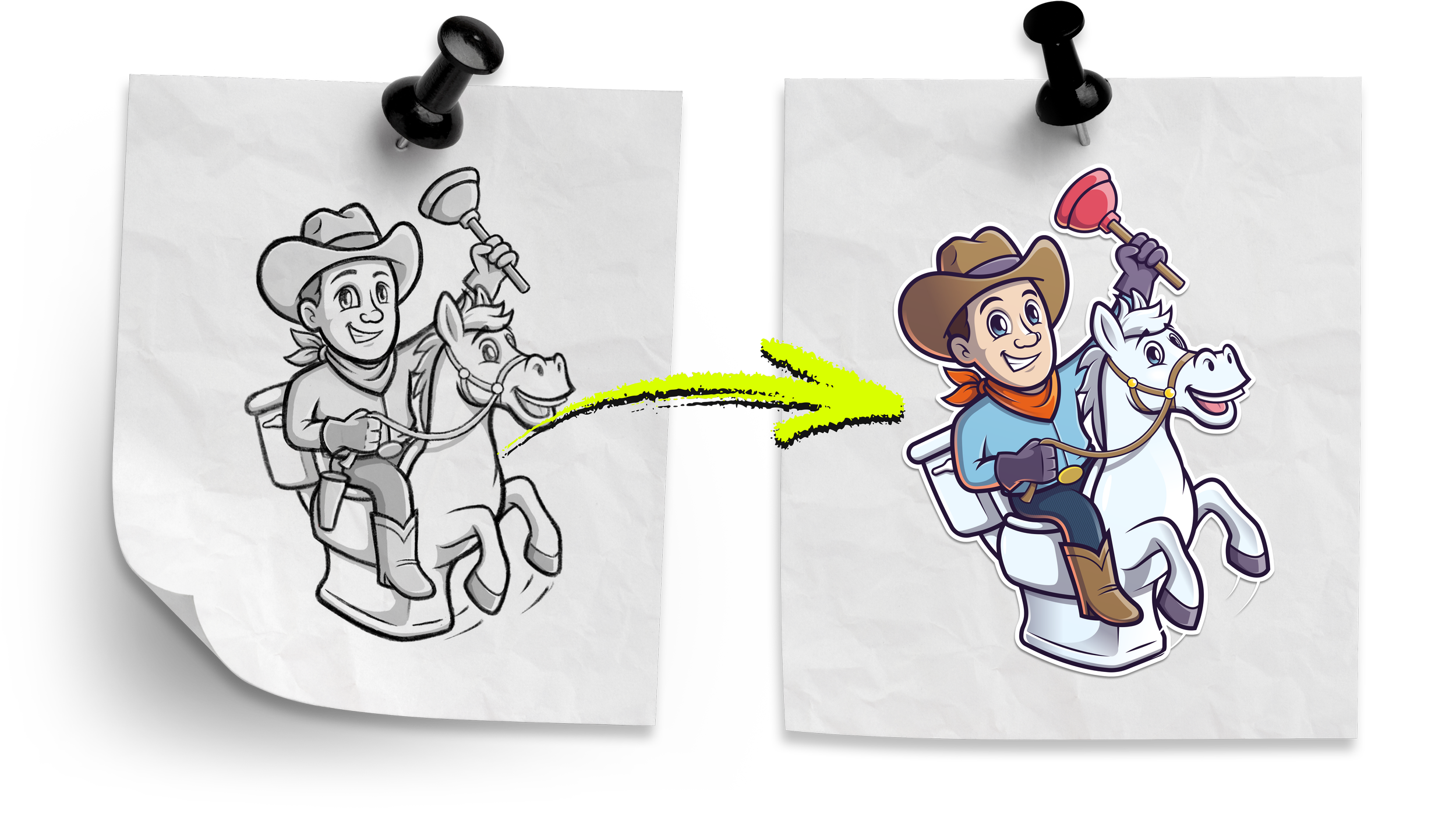 Throne Ranger Plumbing mascot sketch