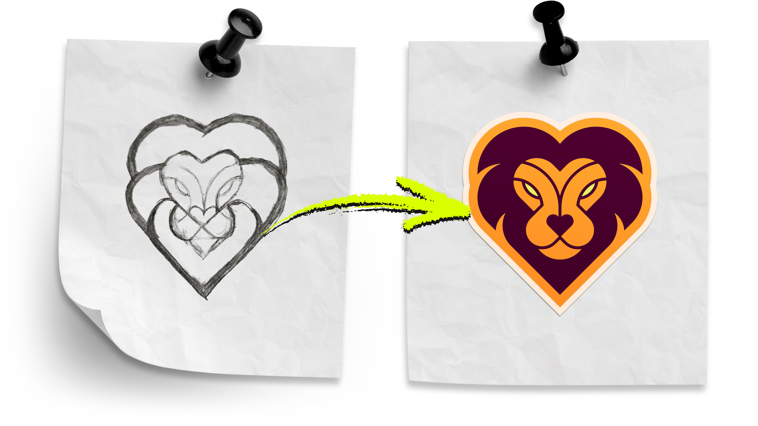 Lionheart Roofing logo sketch