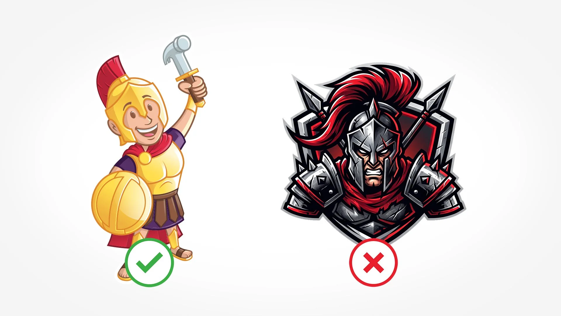 Mascot logo style comparison