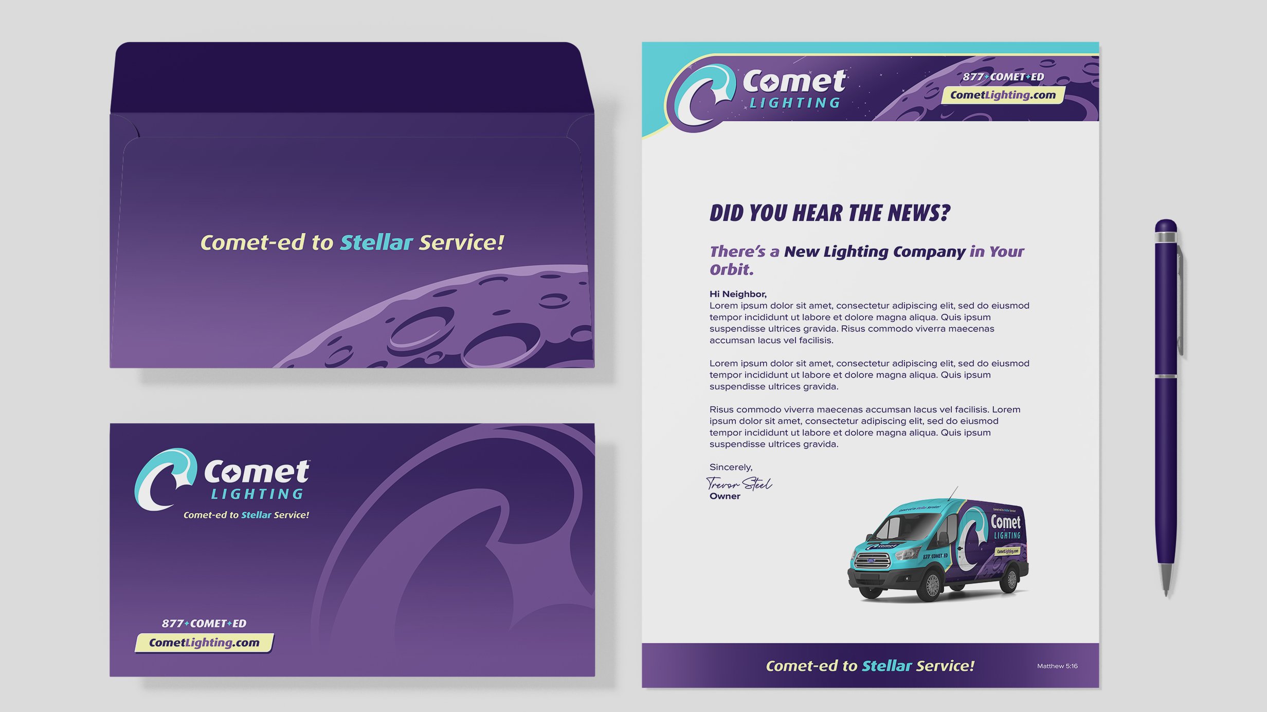 Comet Lighting stationery items