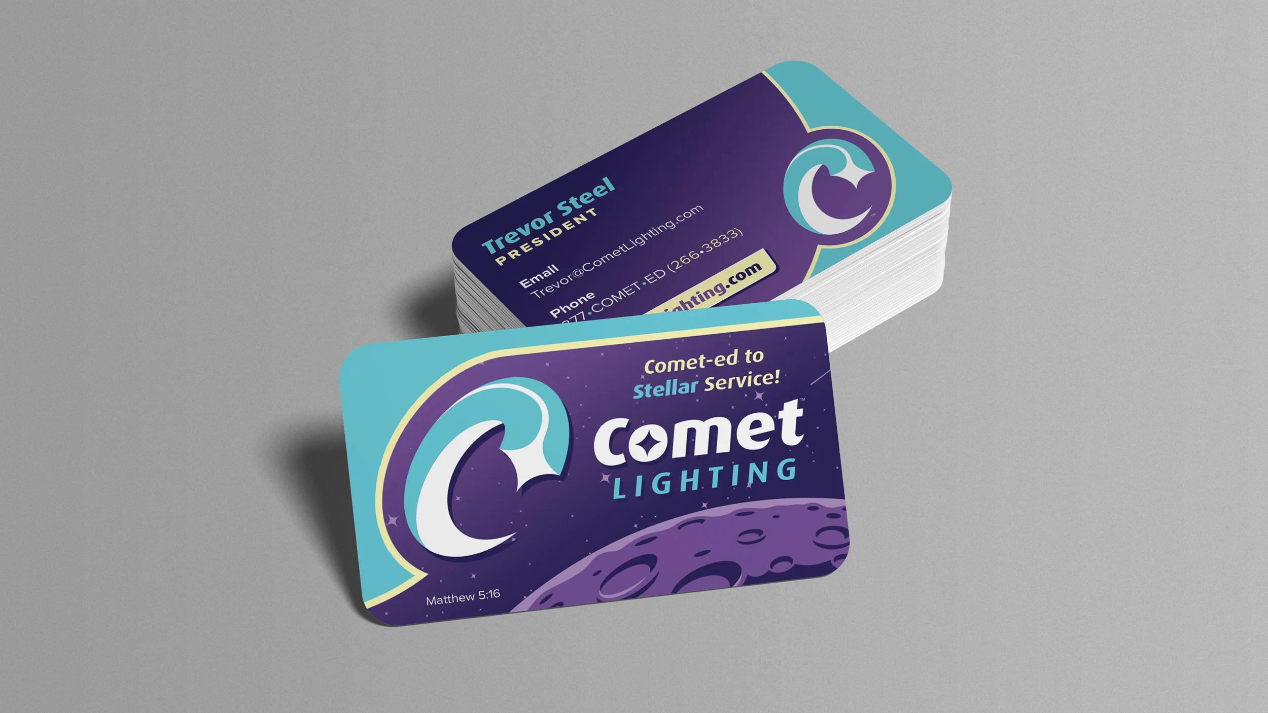 Comet Lighting business card design