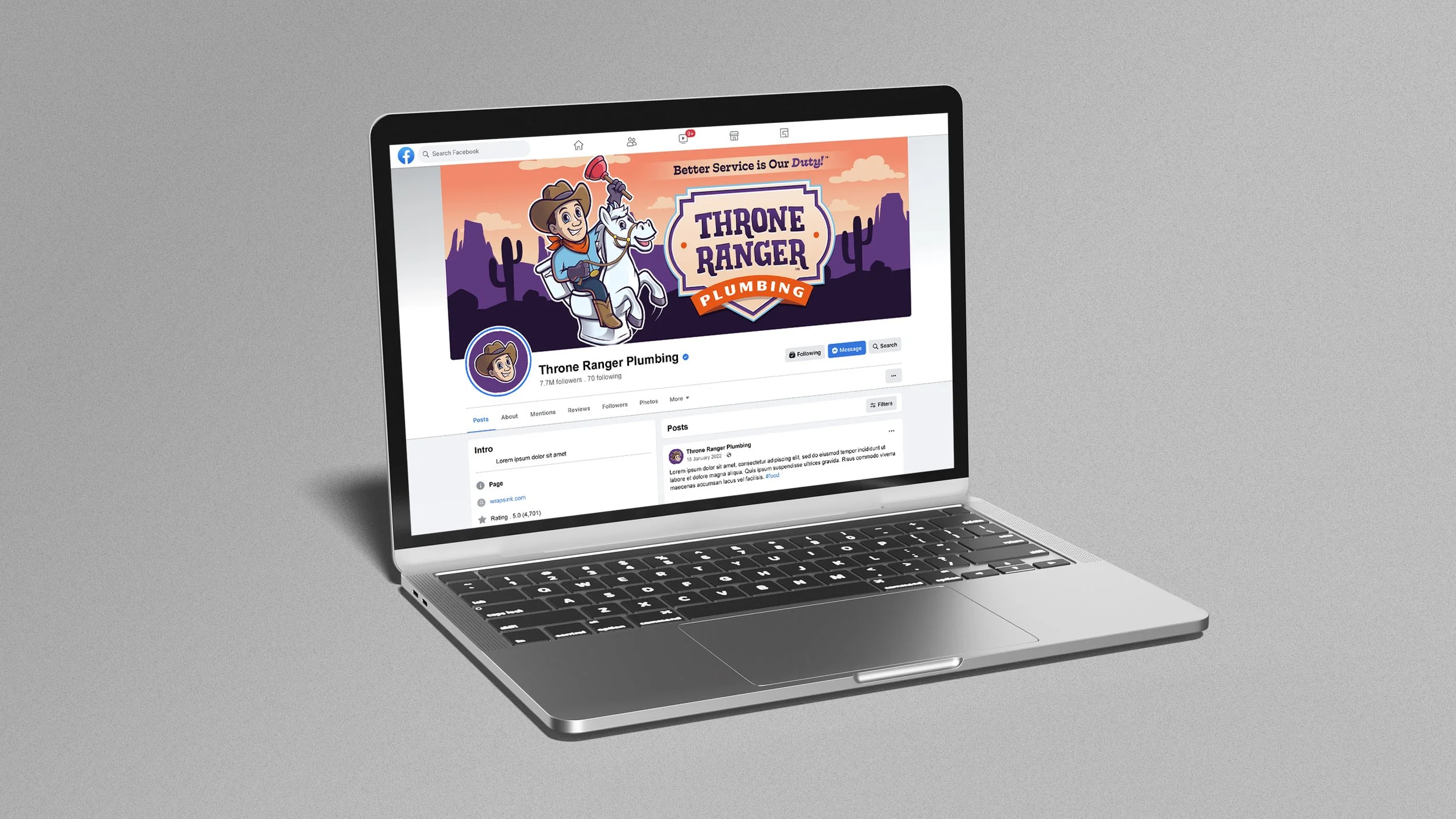 Throne Ranger social media profile design