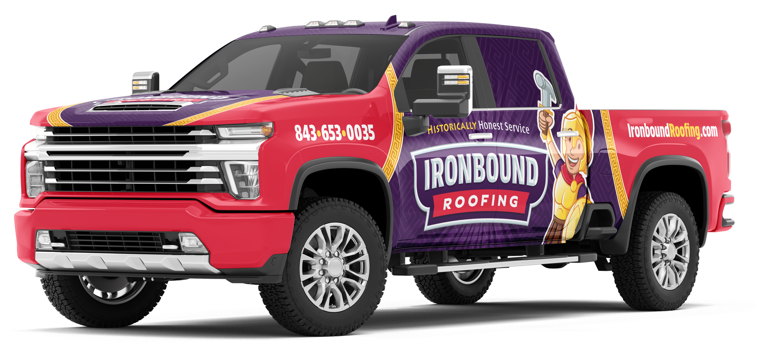 Ironbound Roofing truck wrap