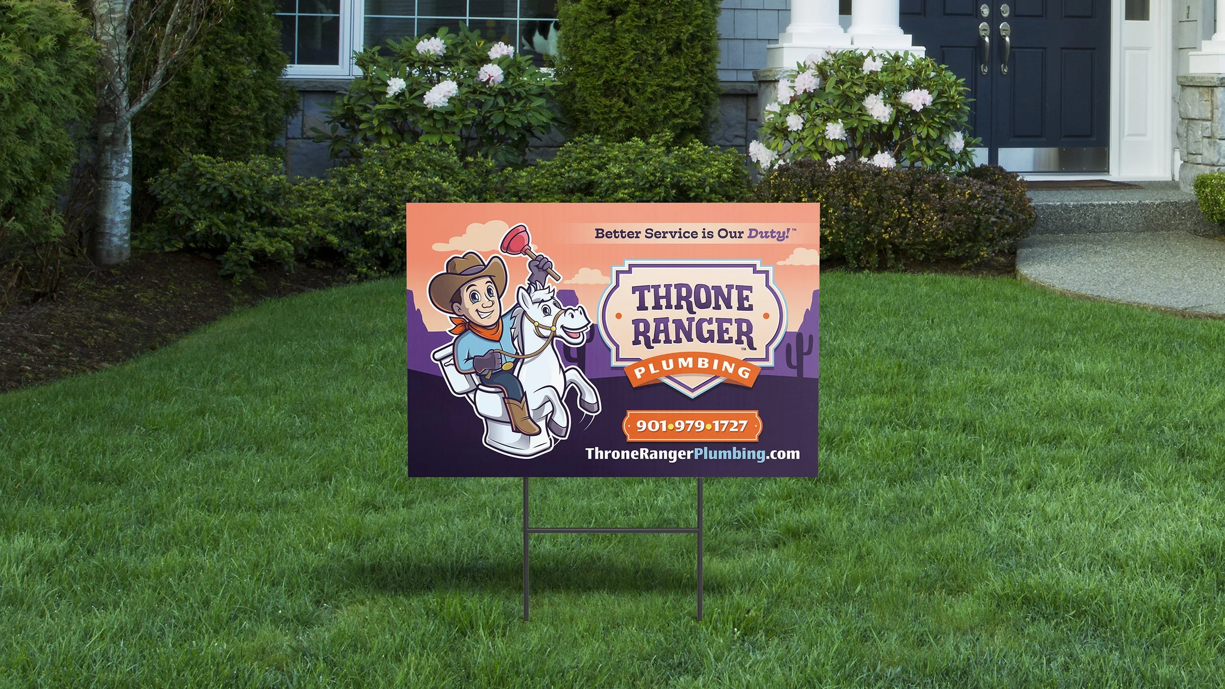 Throne Ranger Plumbing yard sign