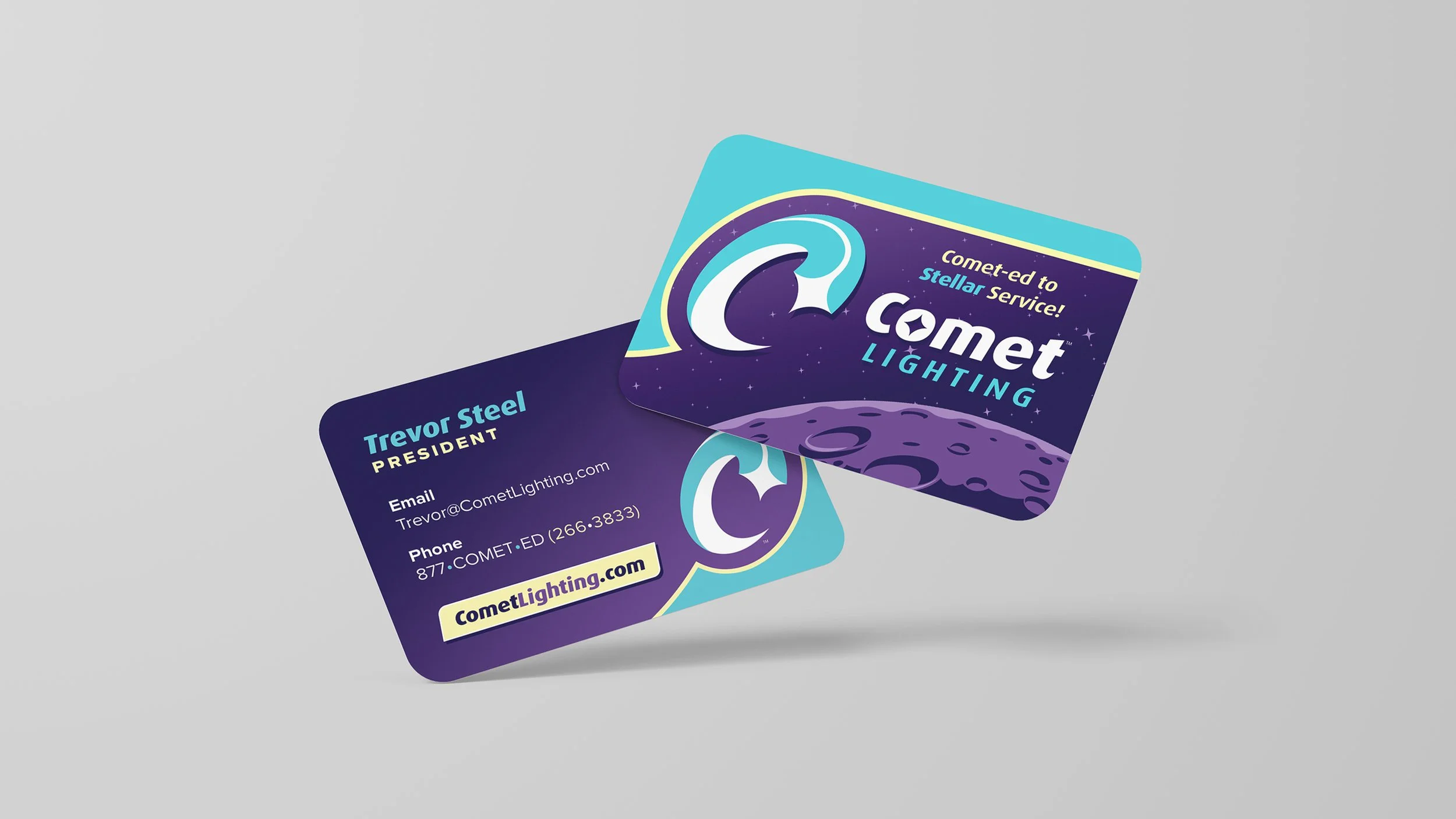 Comet Lighting business card design