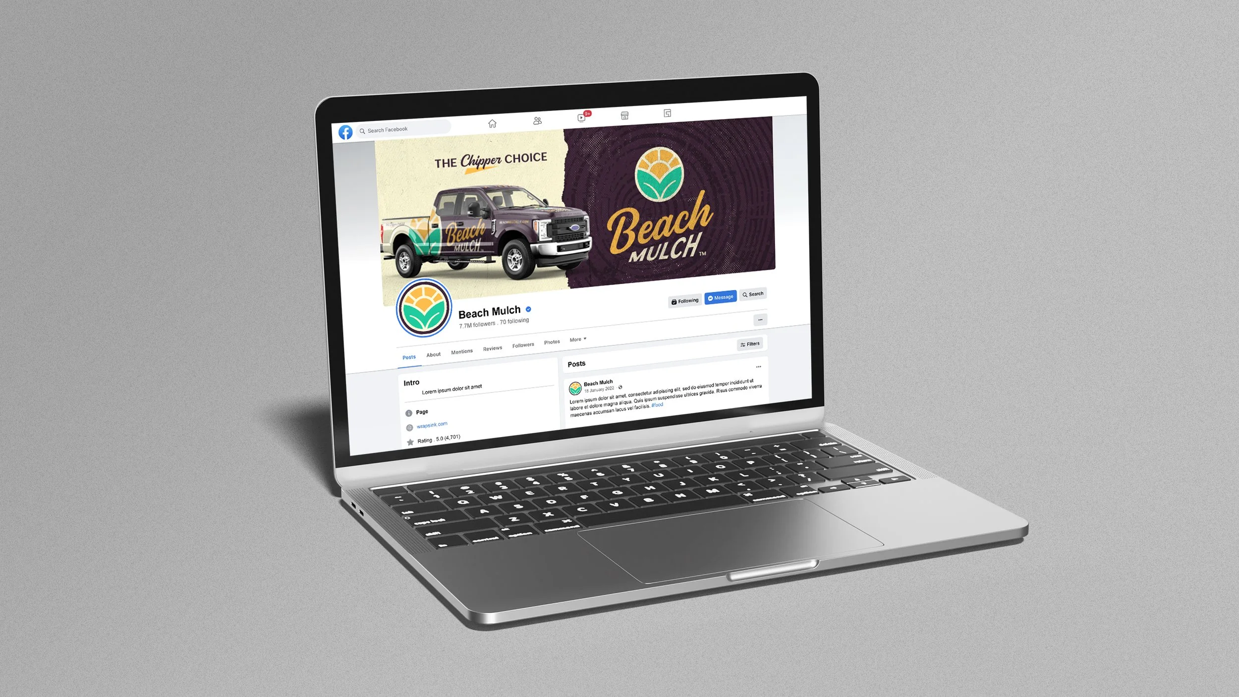 Beach Mulch social media profile design