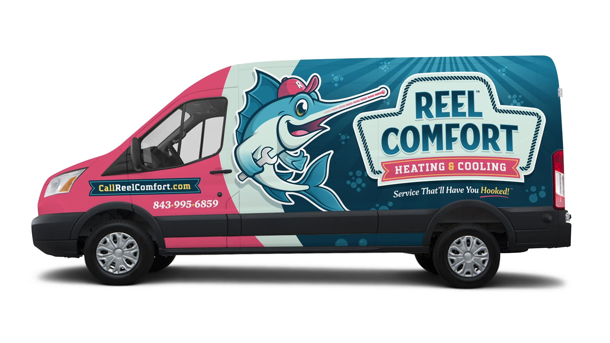 Reel Comfort Heating & Cooling van wrap