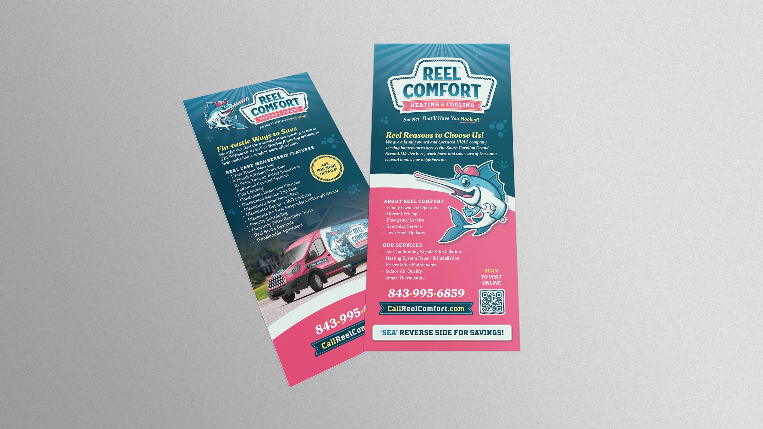 Reel Comfort Heating & Cooling rack cards