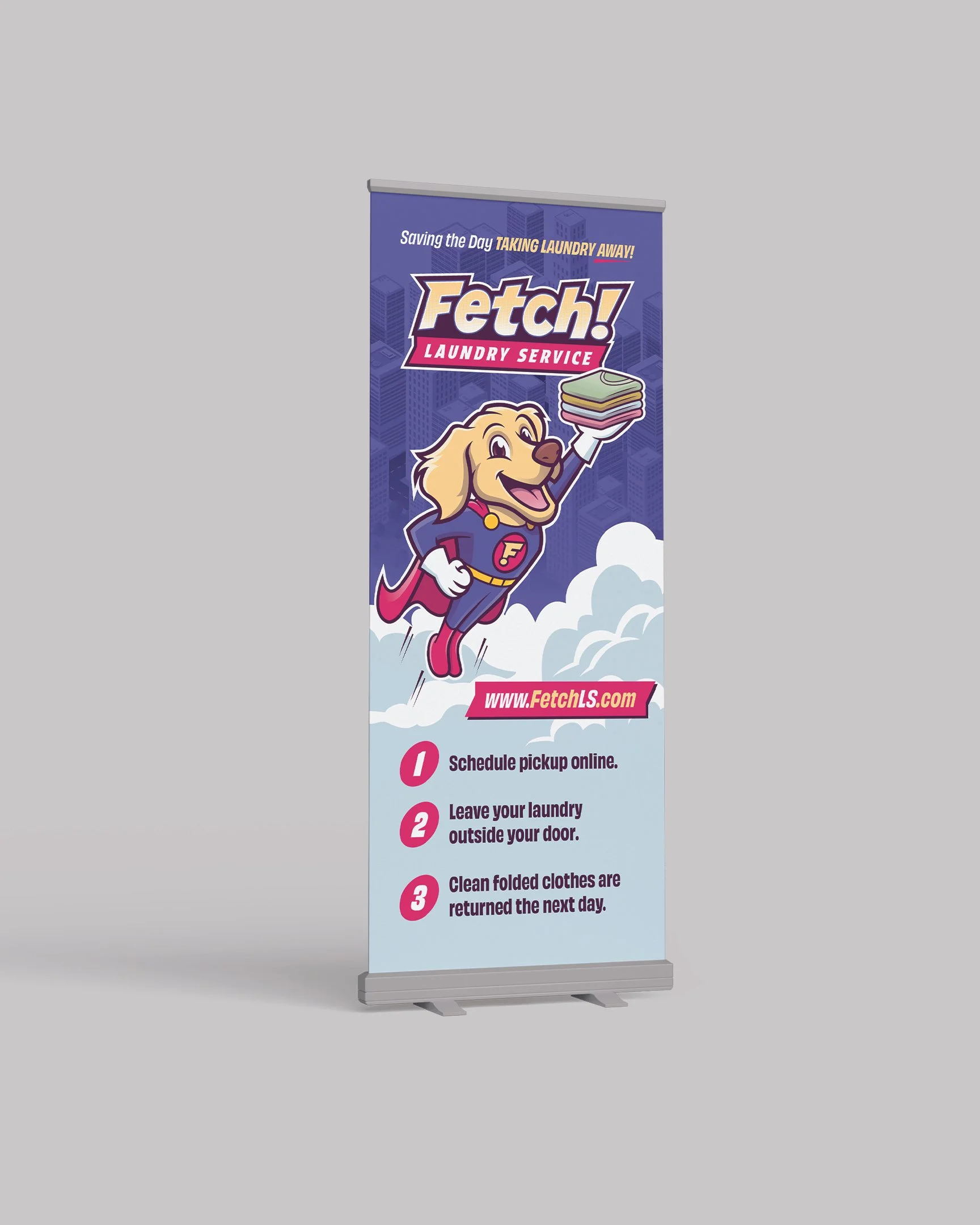 Fetch! Laundry Service retractable banner