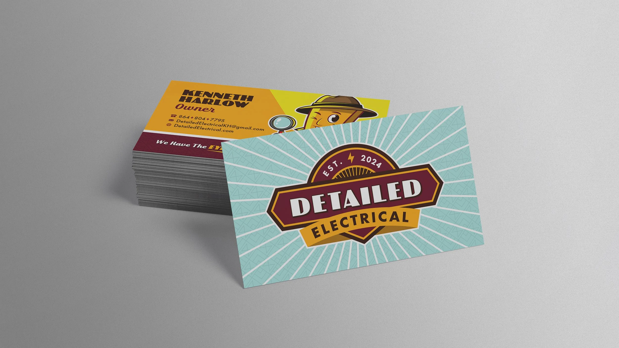Detailed Electrical business cards