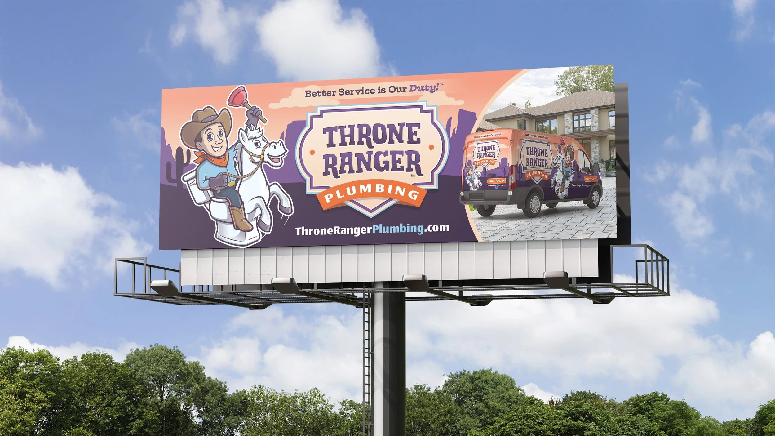 Throne Ranger Plumbing billboard design
