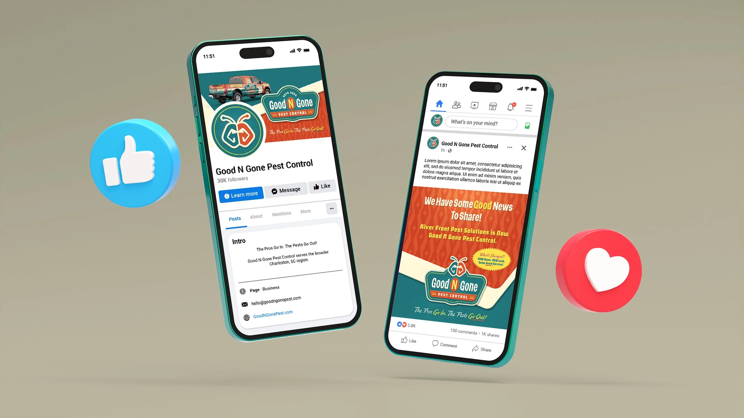 Good N Gone Pest Control social media design