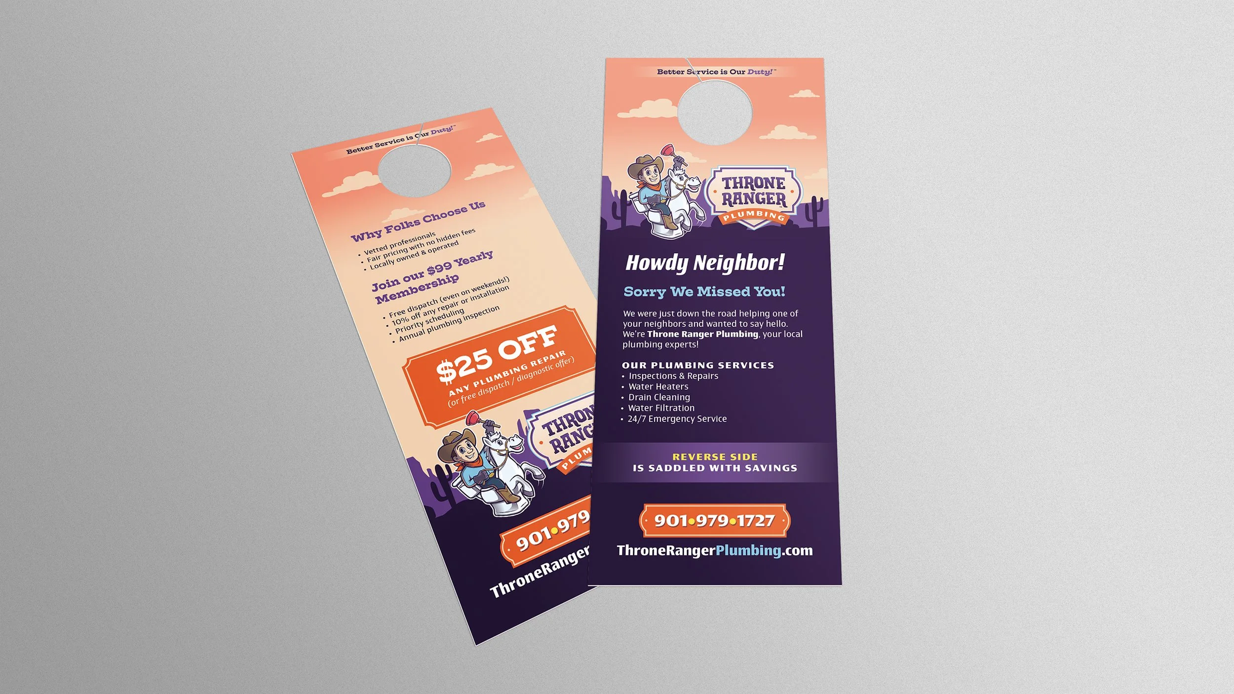 Throne Ranger Plumbing door hangers