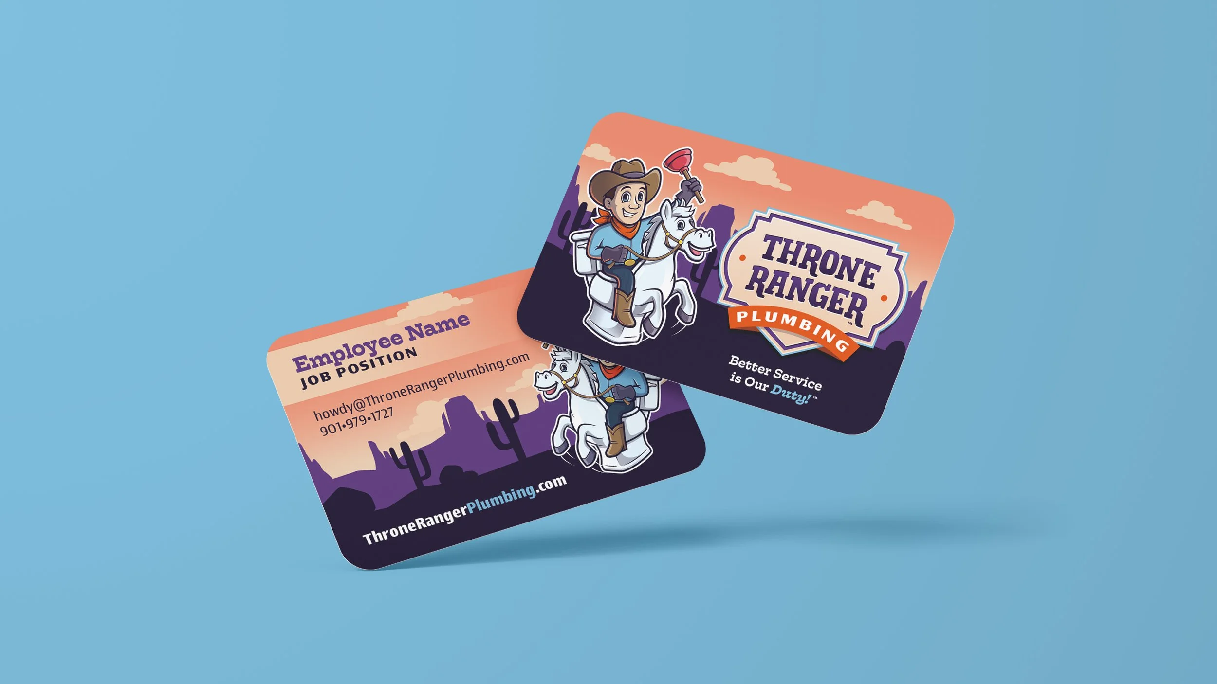 Throne Ranger Plumbing business card design