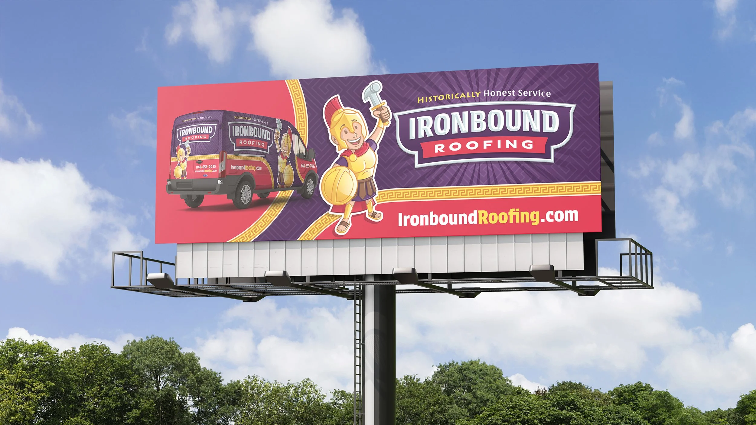 Ironbound Roofing billboard design