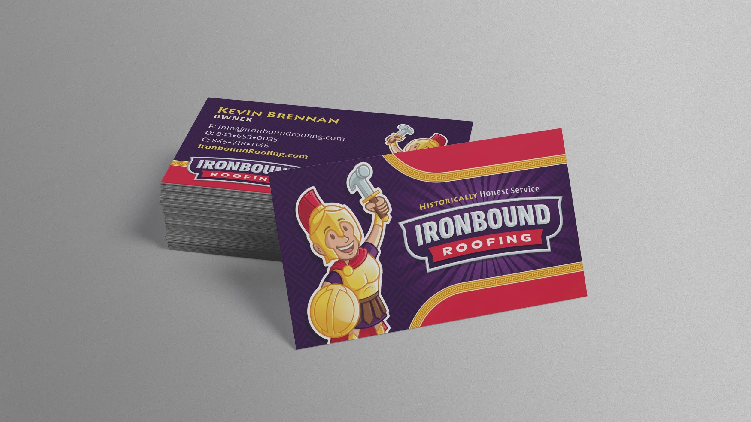 Ironbound Roofing business card design