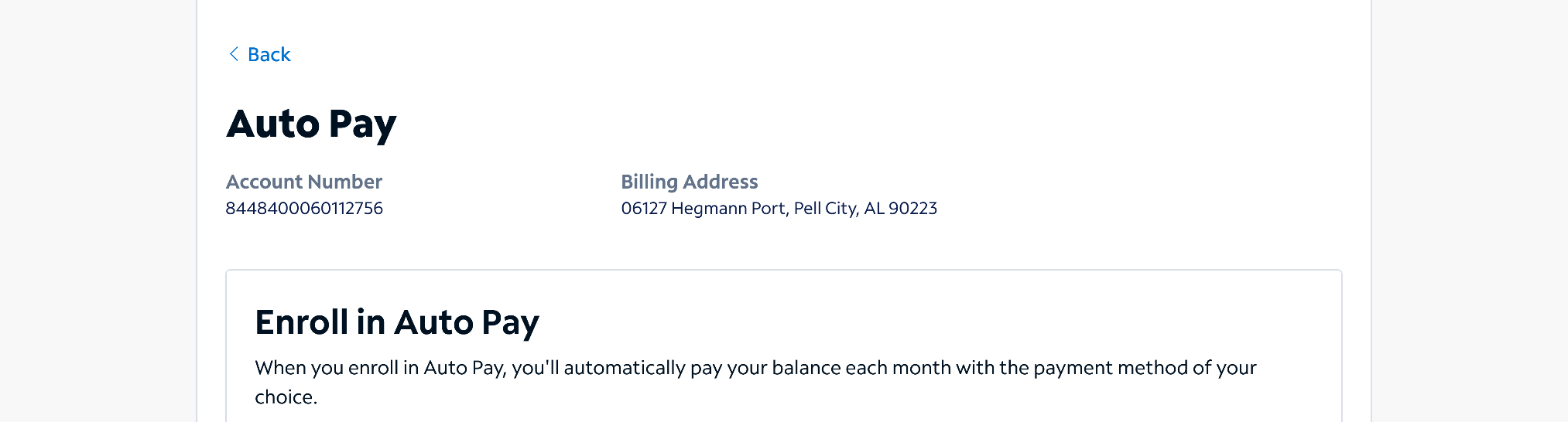 Auto Pay website header