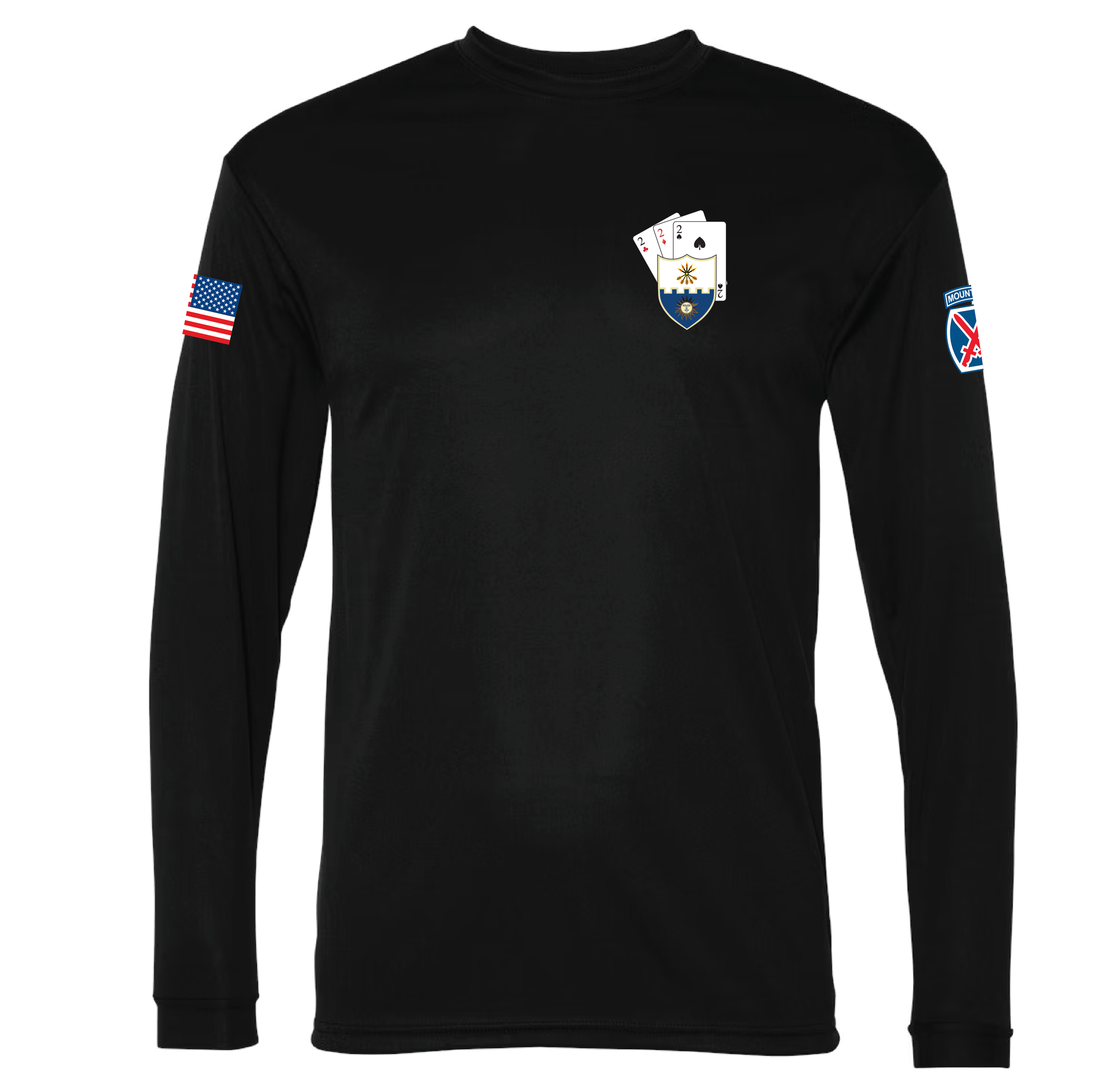 (A CO. - ANVIL, 2-22 INF) - PC54LS Port & Company® Long Sleeve Tee - BLACK