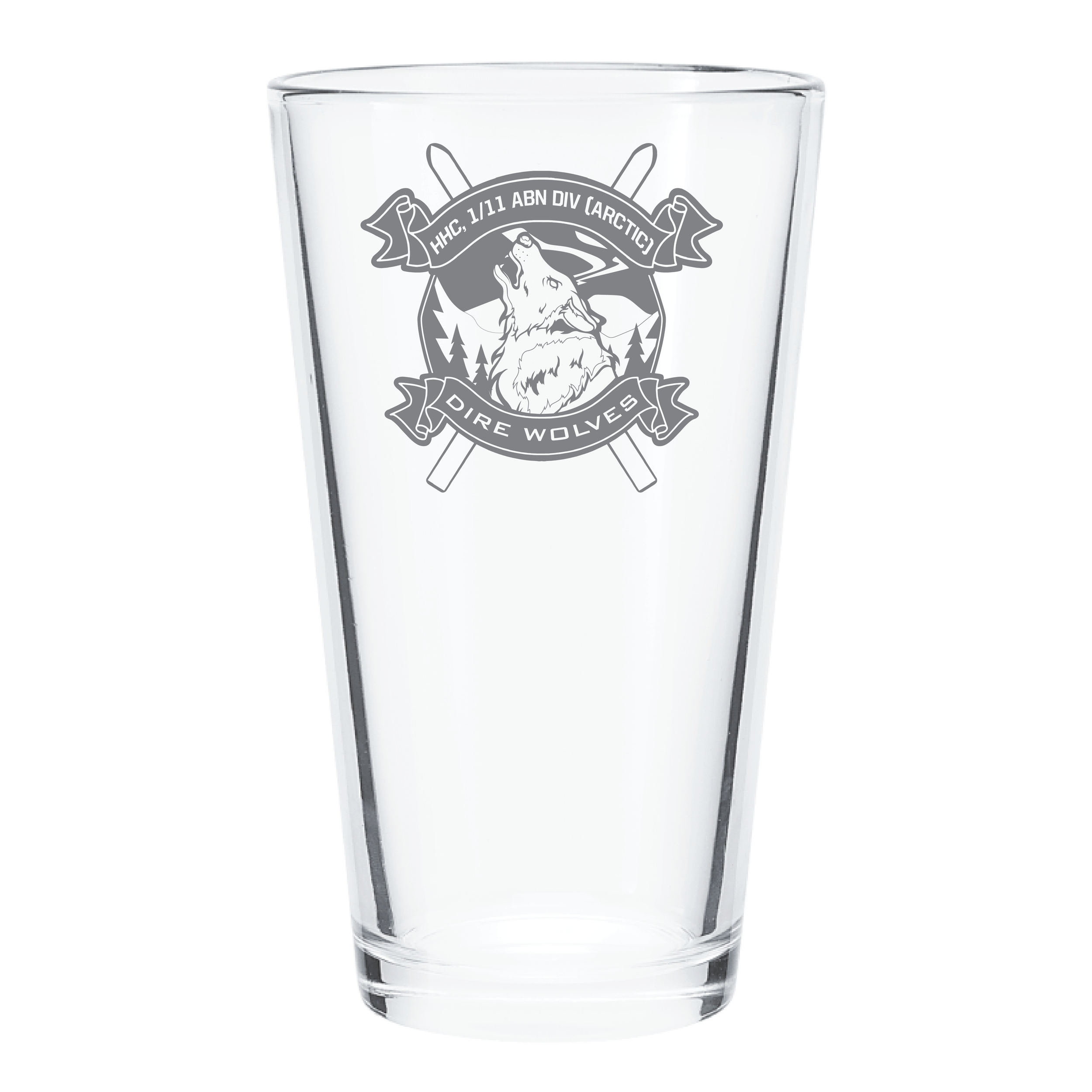 (HHC, 1/11TH ABN DIV (ARCTIC)) - 392 Mixing/Pint Glass - CLEAR