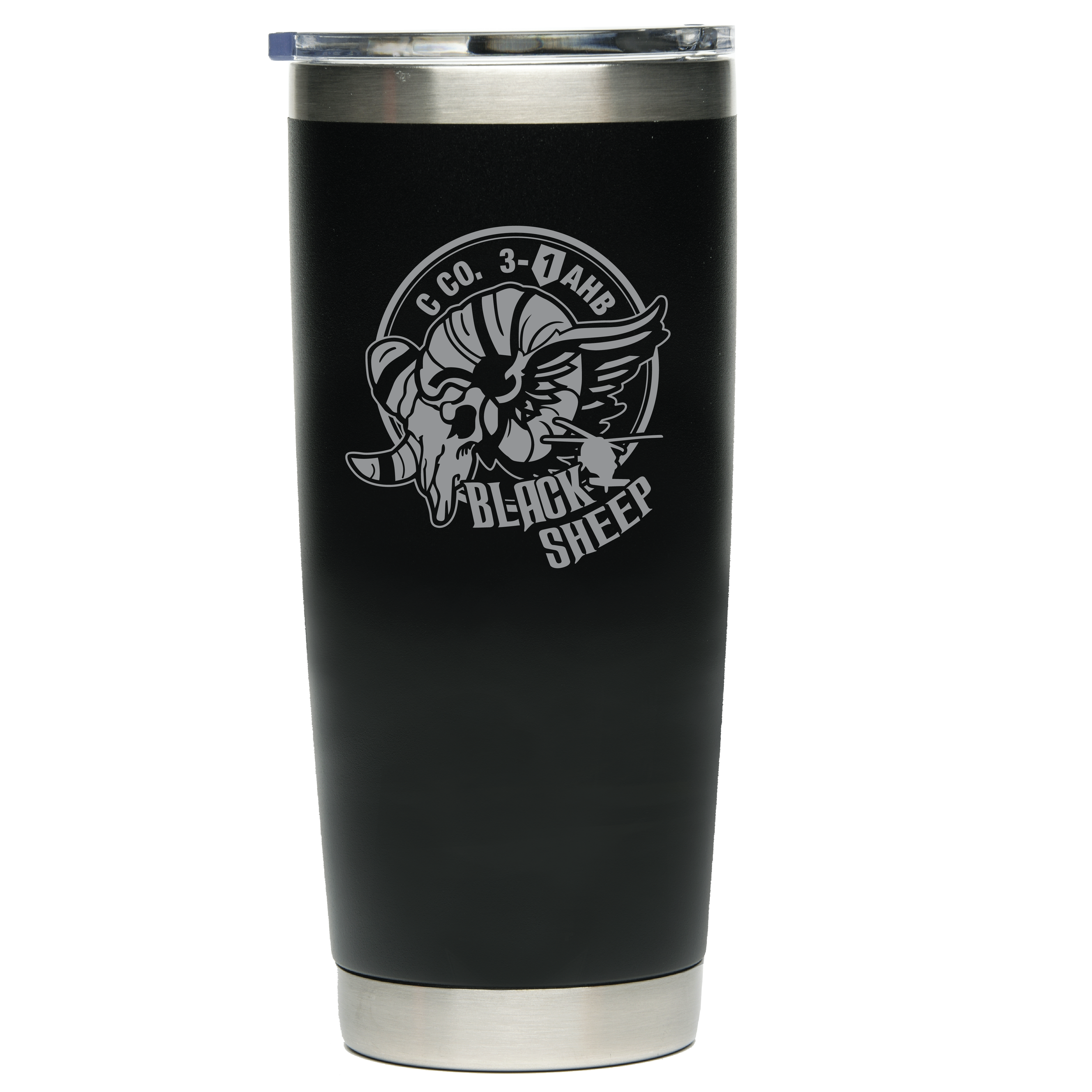 (BLACKSHEEP CO., 3-1 AHB) - 01-068 LEVEL Tactical™ BOMBER - BLACK - 22oz Tumbler with Magneslide Lid