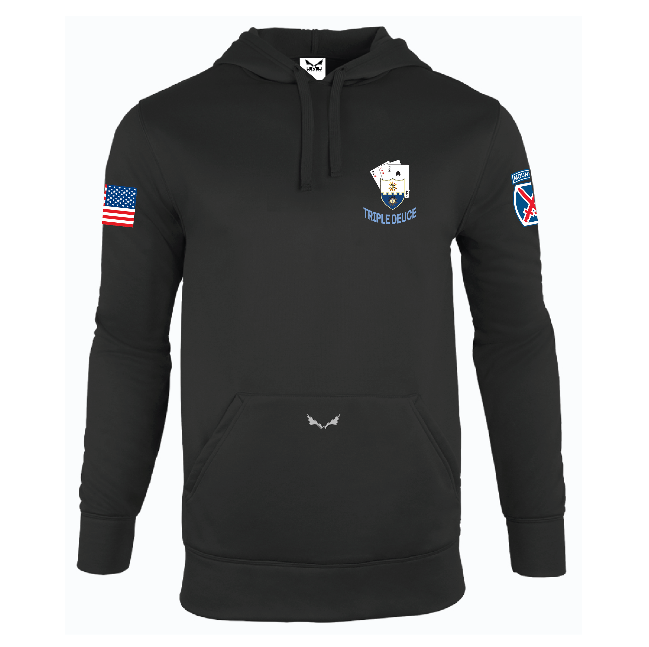 (2-22 INF) - 01-098 LEVEL Tactical™ "DRI-TEC™ Sport Hoodie - BLACK
