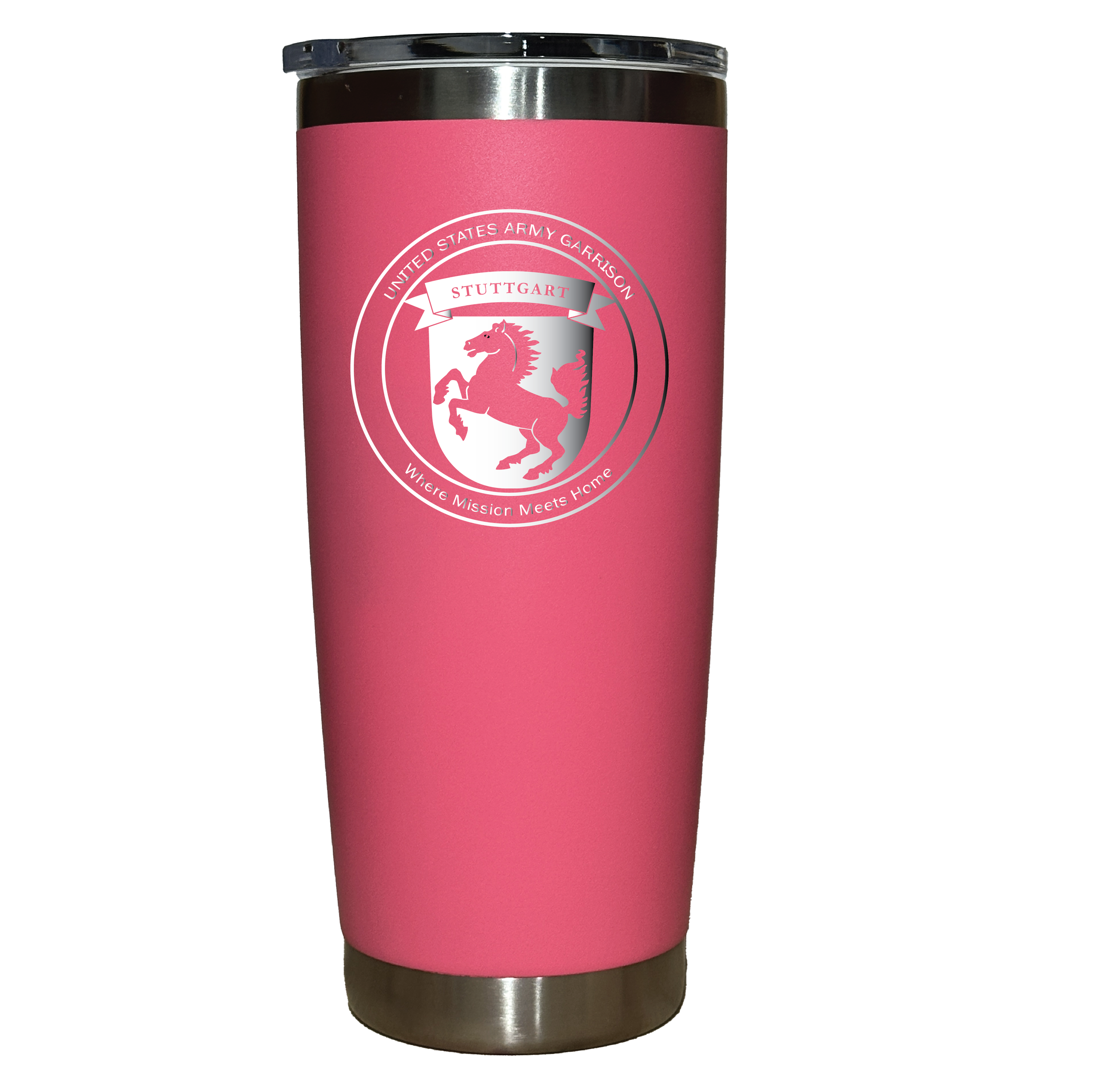 (USAG STUTTGART) - 01-068 LEVEL Tactical™ BOMBER - 22oz Tumbler with Magneslide Lid - PINK