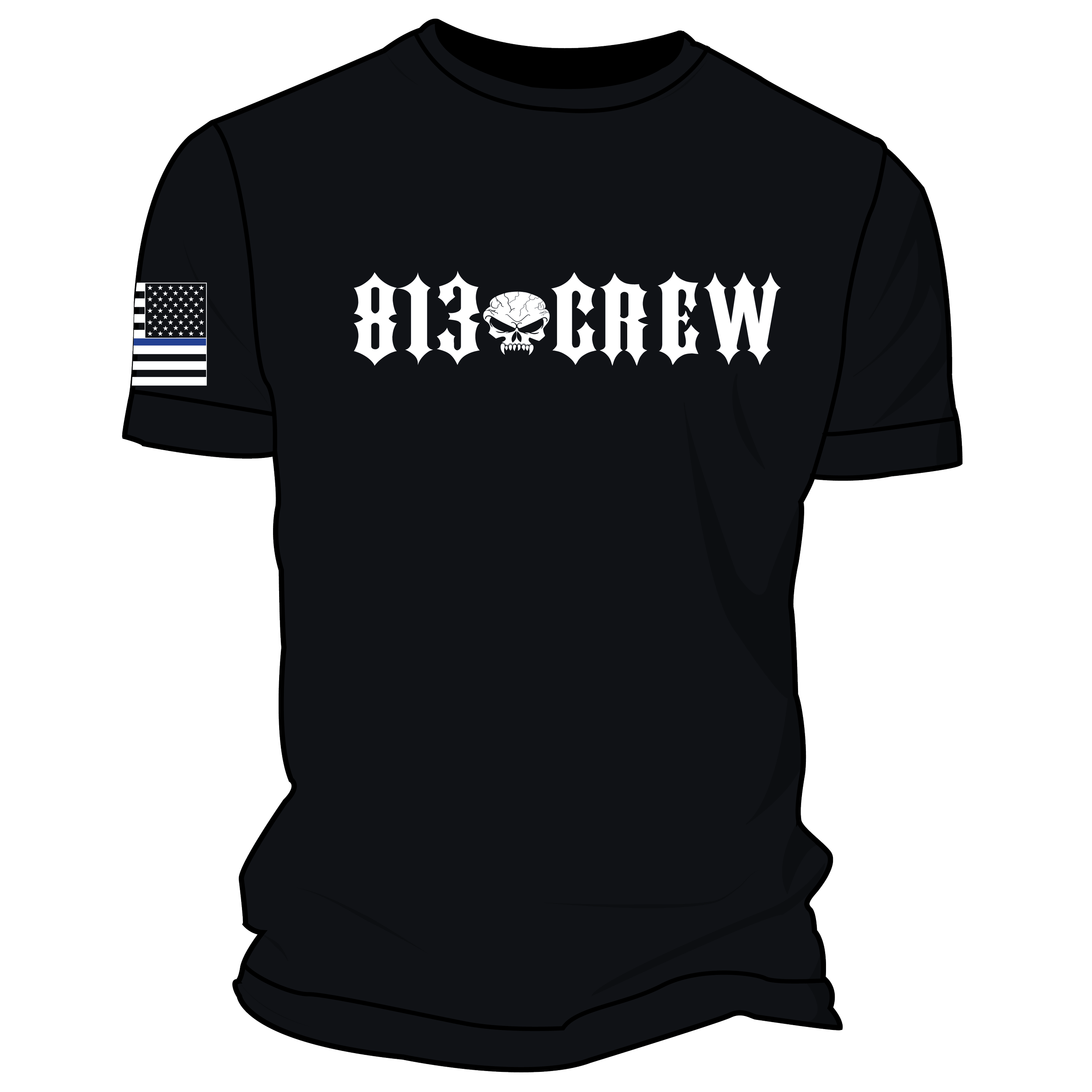 (PUNISHERS MC) - 01-084 LEVEL Tactical™ Sleeve Training Tee - BLACK - STRAIGHT OUTTA 813