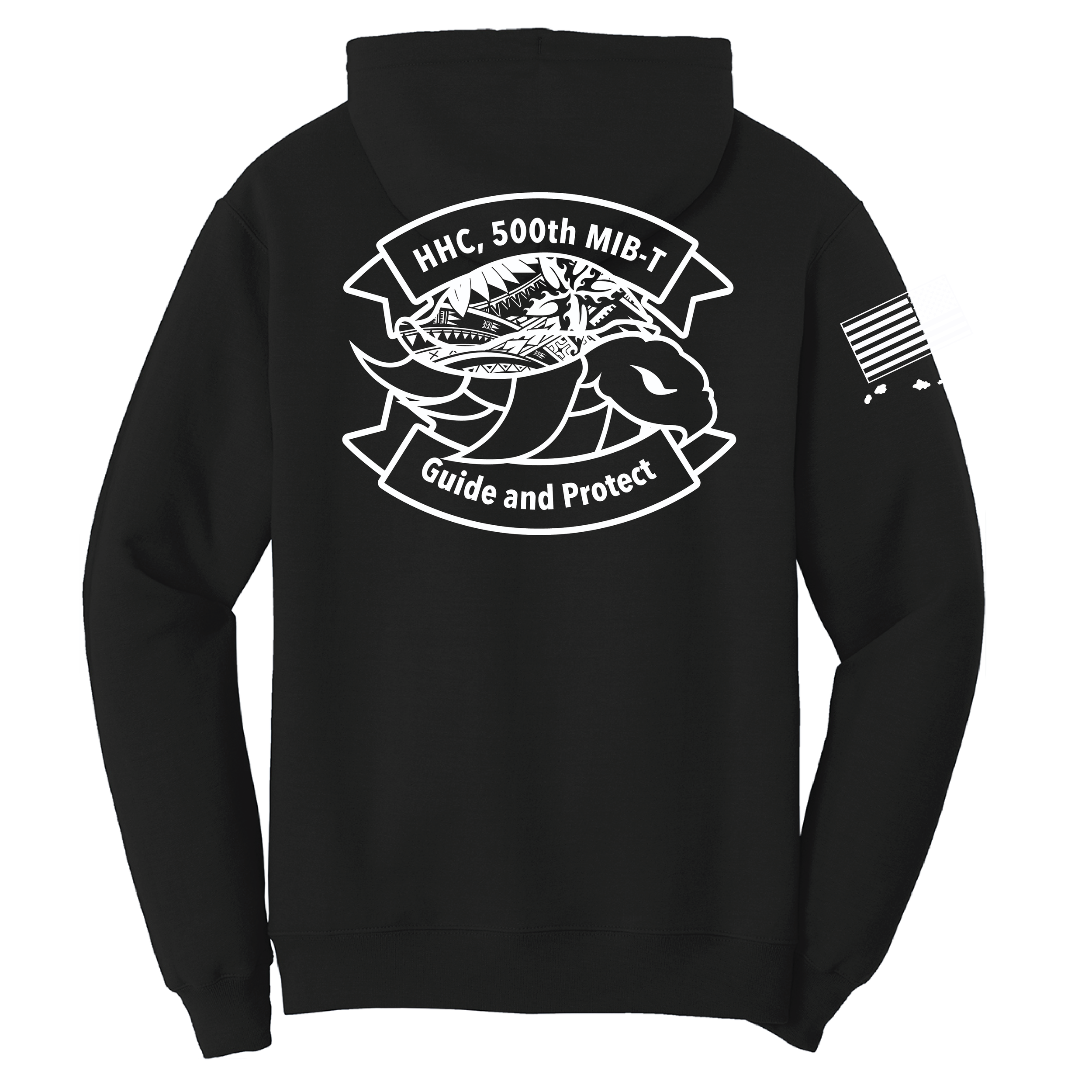 HHC, 500TH MI BDE PC78H Port & Company® Core Fleece Pullover Hooded Sweatshirt - BLACK BACK.png