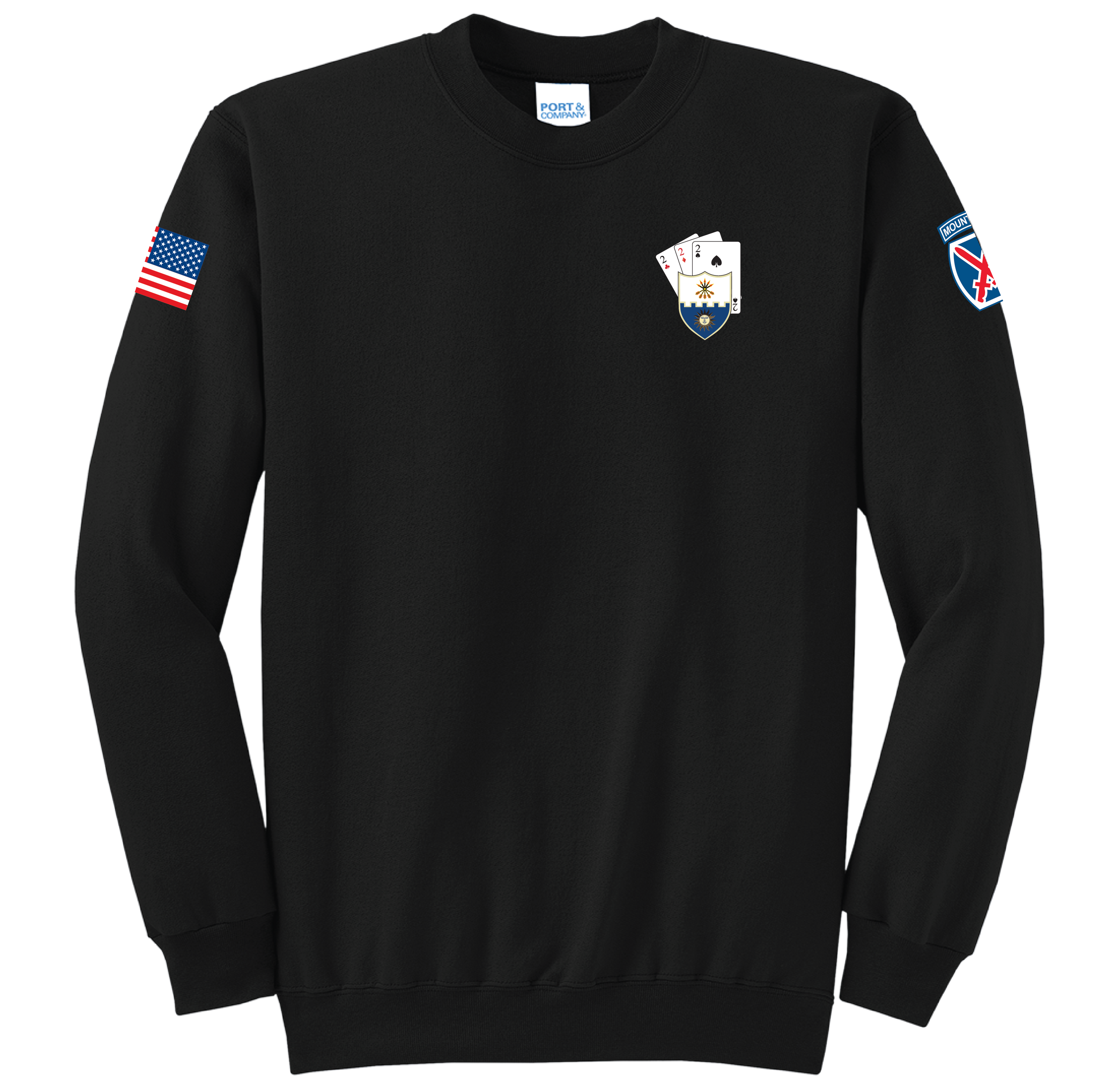 (293rd SIG - SPARTANS, 2-22 INF) - PC78 Port & Company® Core Fleece Pullover Sweatshirt - BLACK