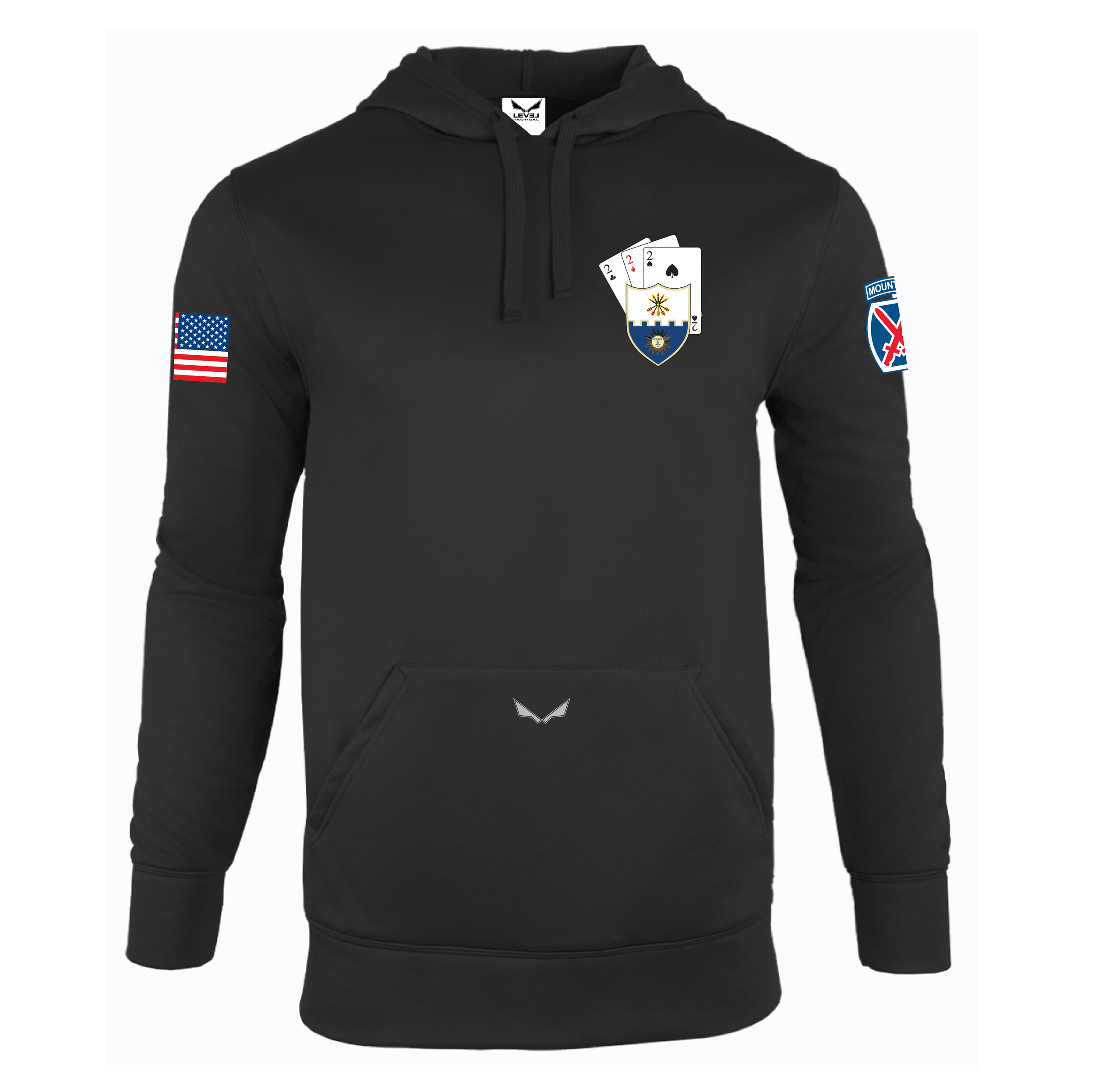 (B CO. - BUSHMASTER, 2-22 INF) - 01-098 LEVEL Tactical™ "DRI-TEC™ Sport Hoodie - BLACK