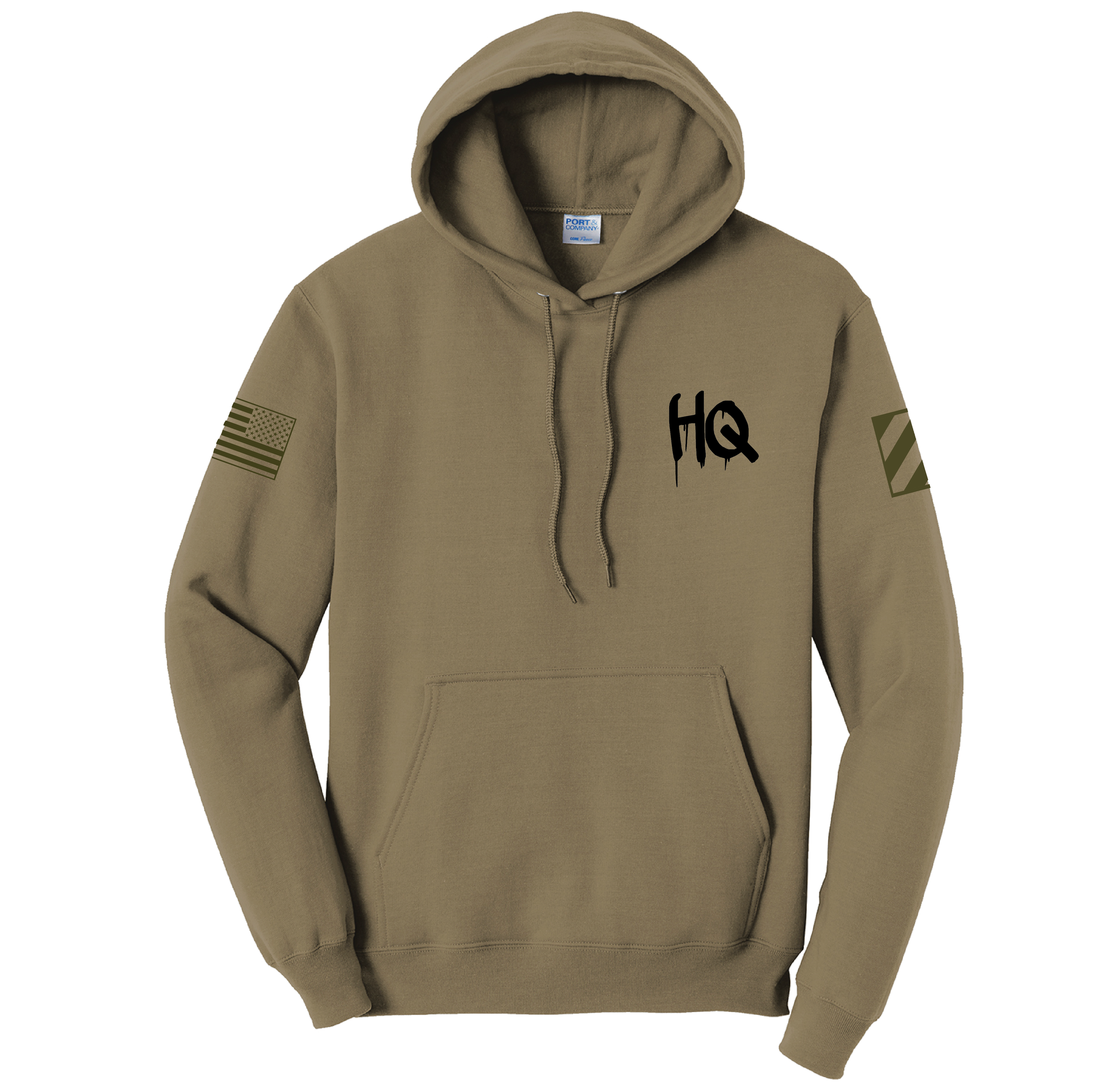 (87TH DSSB, 3ID) - PC78H  Port & Co™ Core Fleece Pullover Hooded Sweatshirt - Coyote