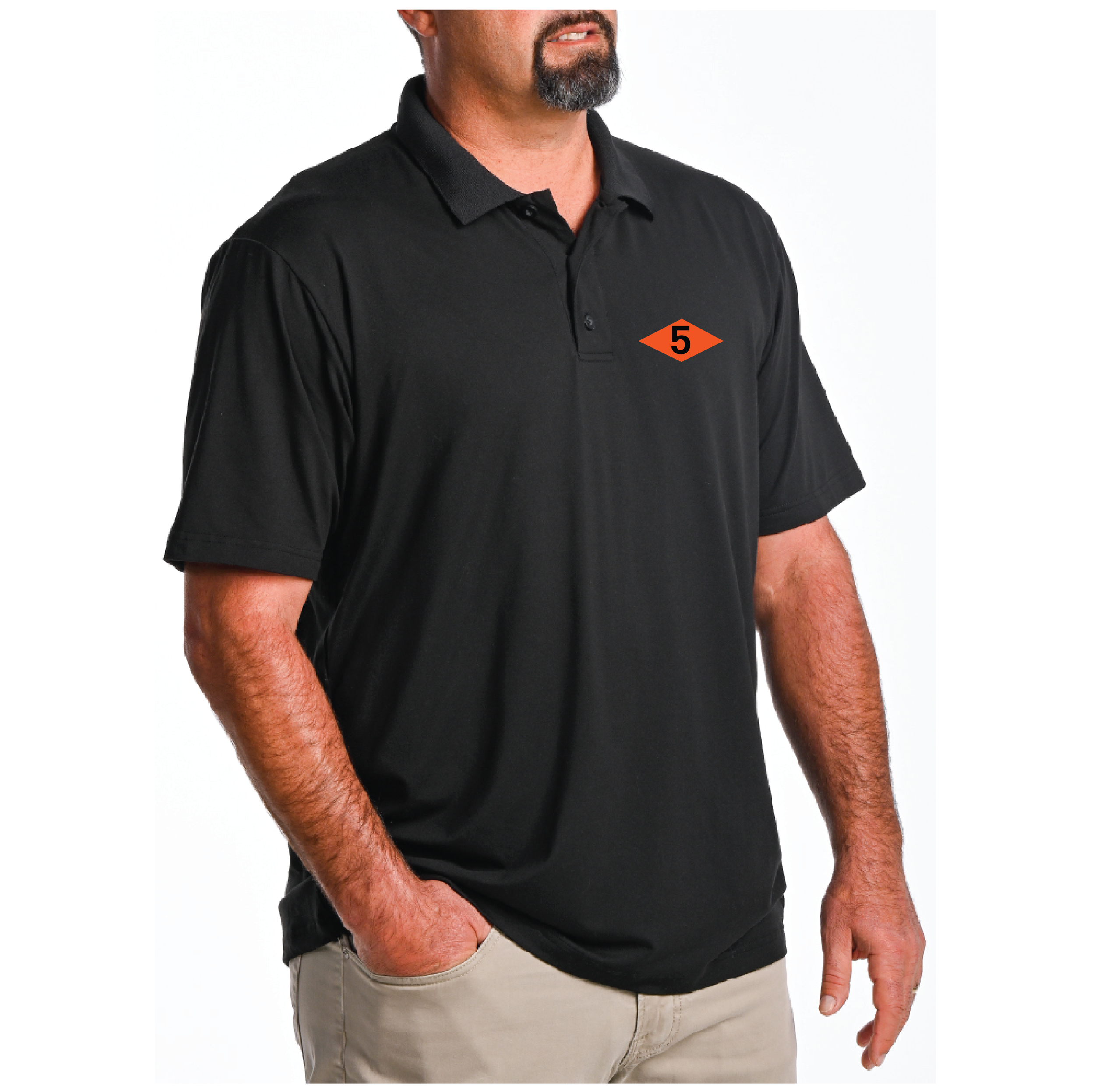 (5TH RTB) - 01-085 LEVEL Tactical™ Golf Polo - Black