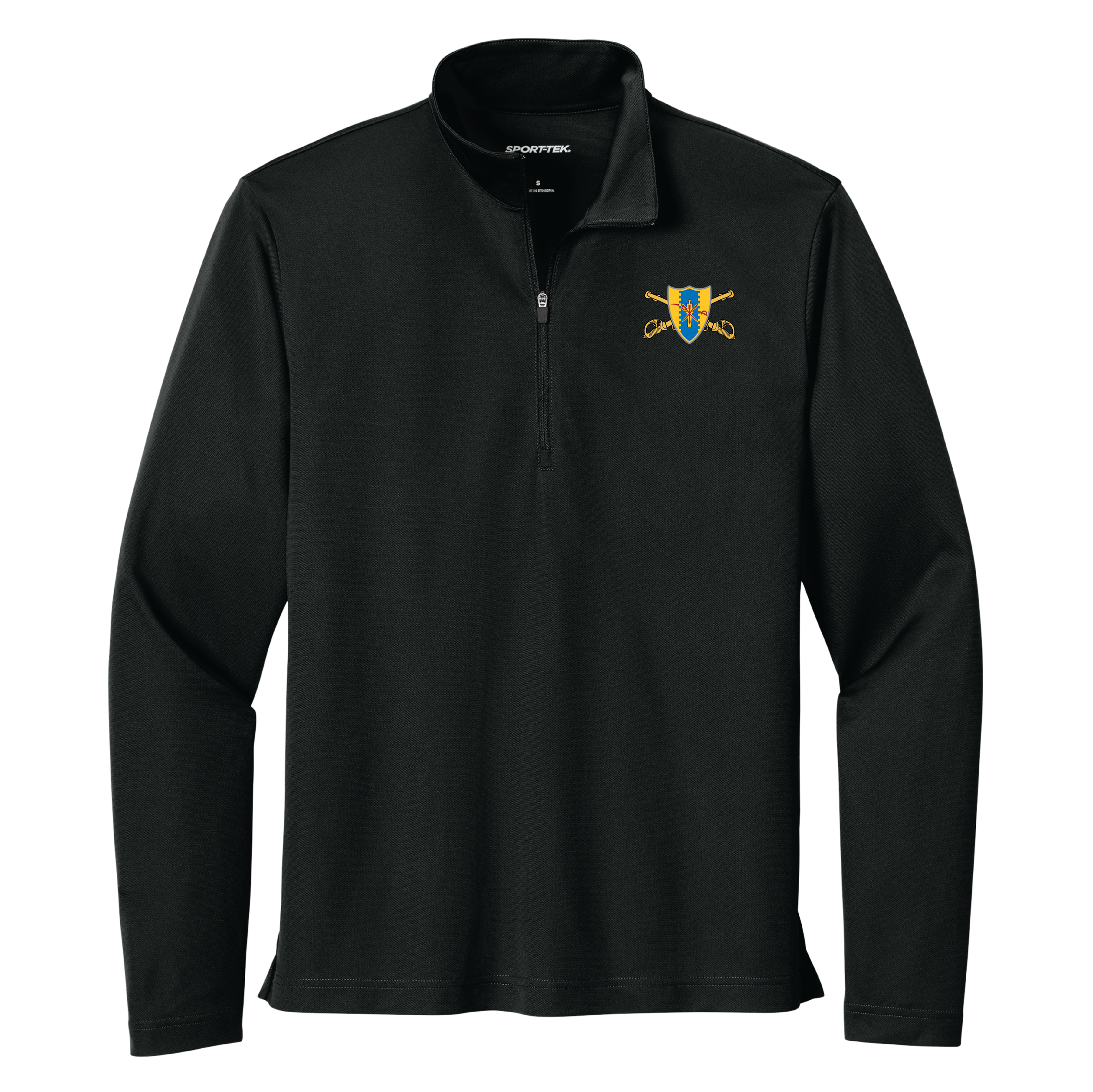(1-4 CAV) - ST672 Sport-Tek Micropique Sport-Wick 1/4-Zip - Black