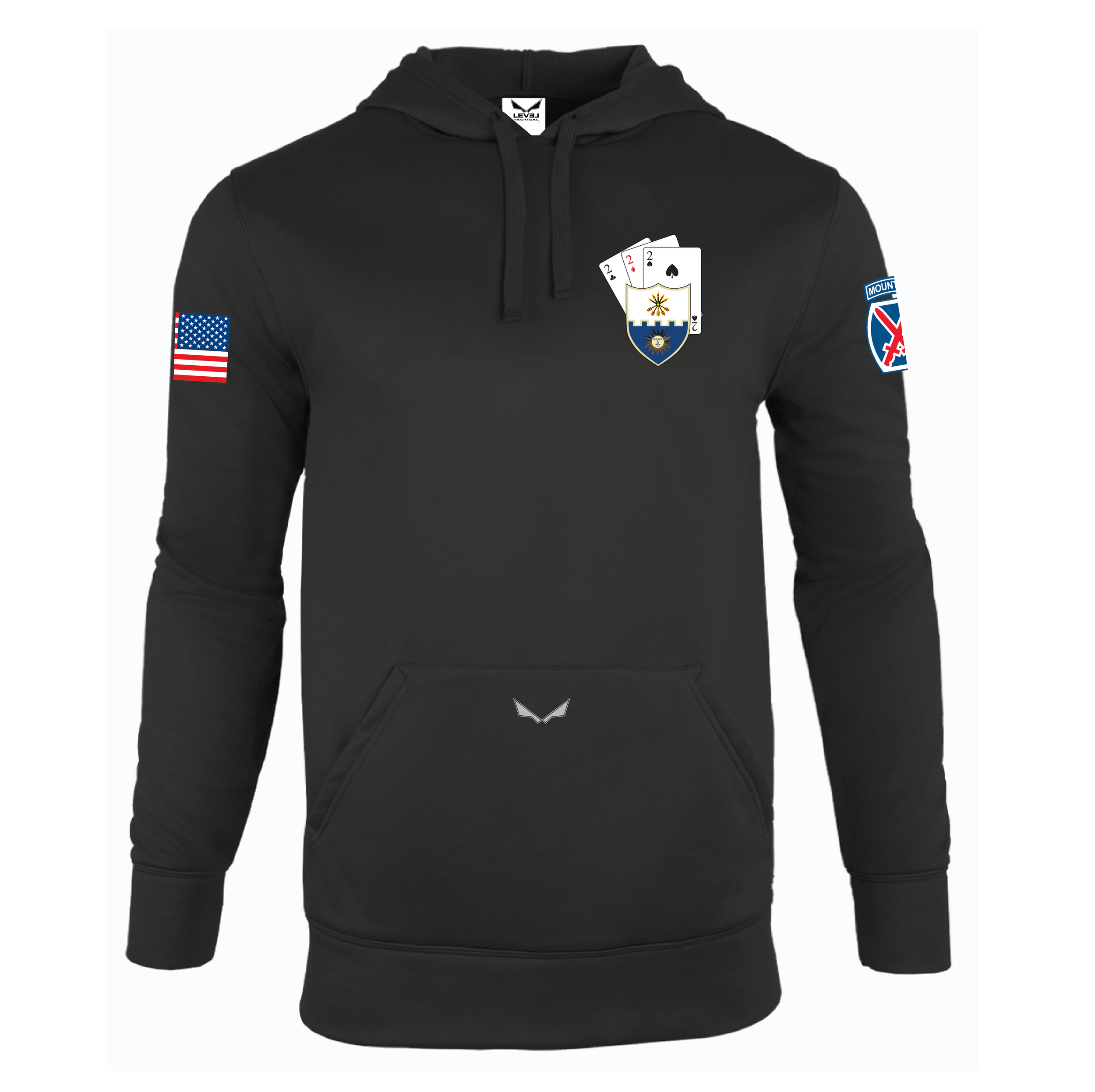 (C LSC - CHALLENGERS , 2-22 INF) - 01-098 LEVEL Tactical™ "DRI-TEC™ Sport Hoodie - BLACK