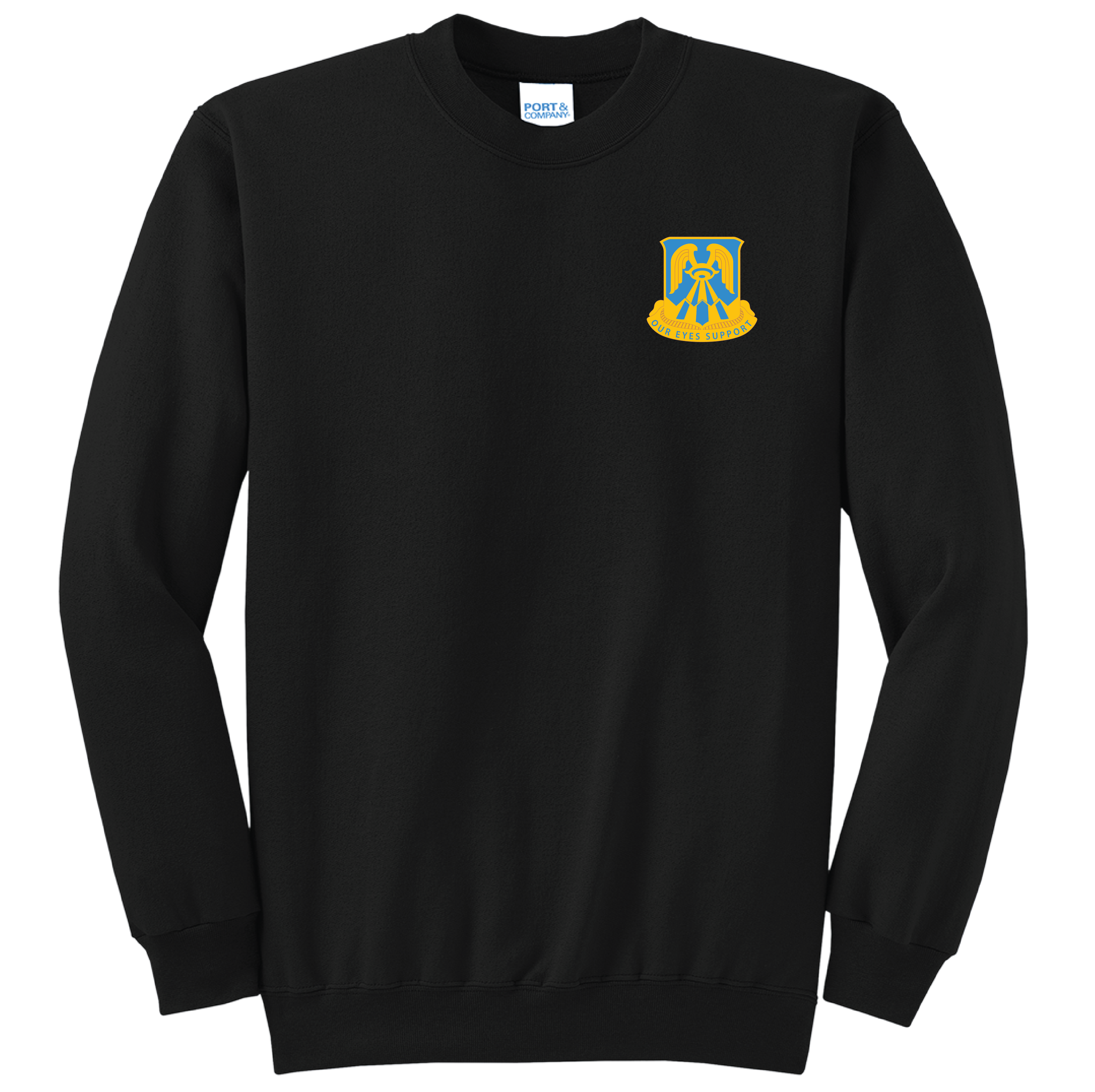 (HHD, 24TH MI BN) - PC78 Port & Company® Core Fleece Pullover Sweatshirt - BLACK