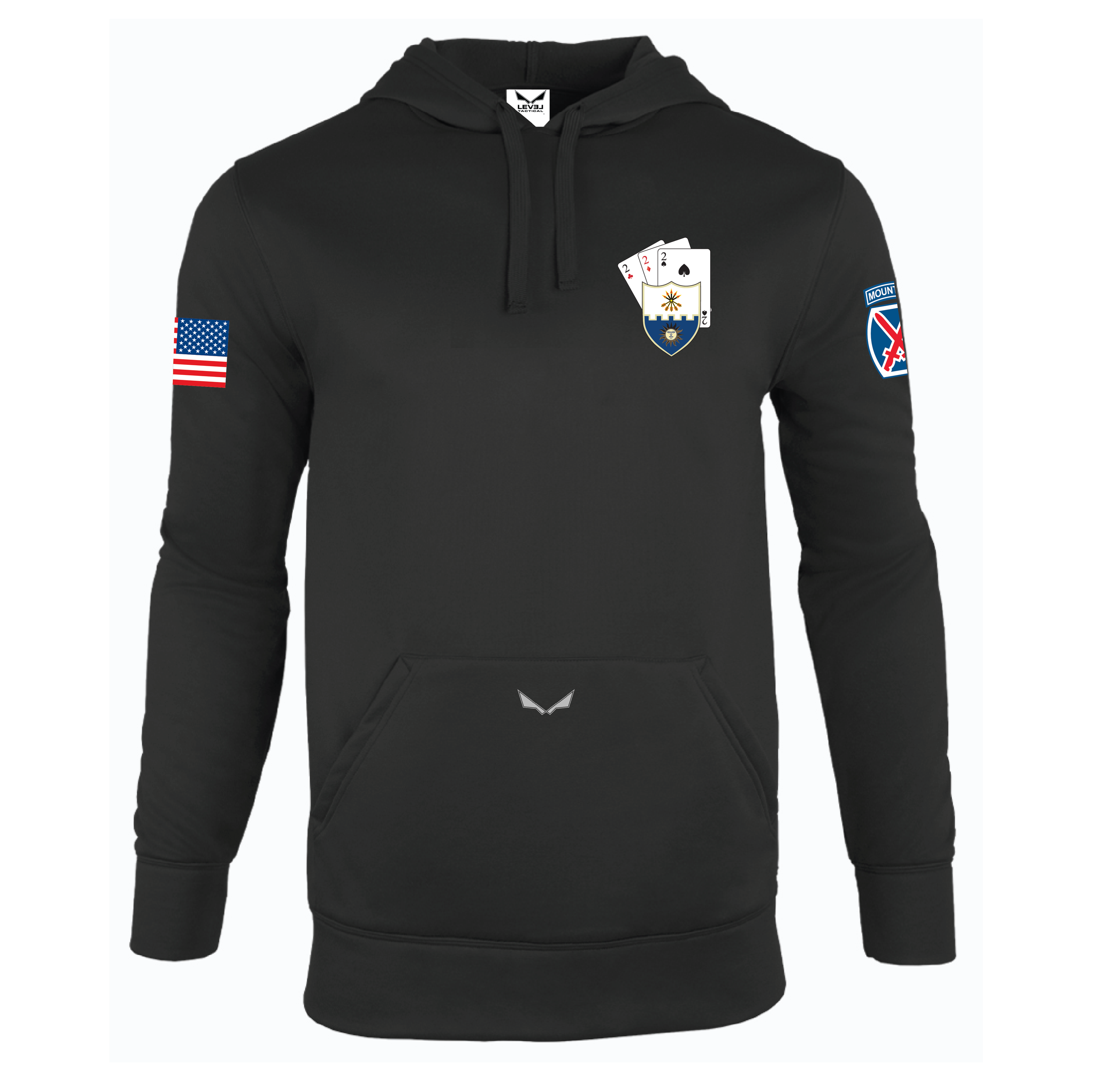 (C CO. - CHAOS, 2-22 INF) - 01-098 LEVEL Tactical™ "DRI-TEC™ Sport Hoodie - BLACK