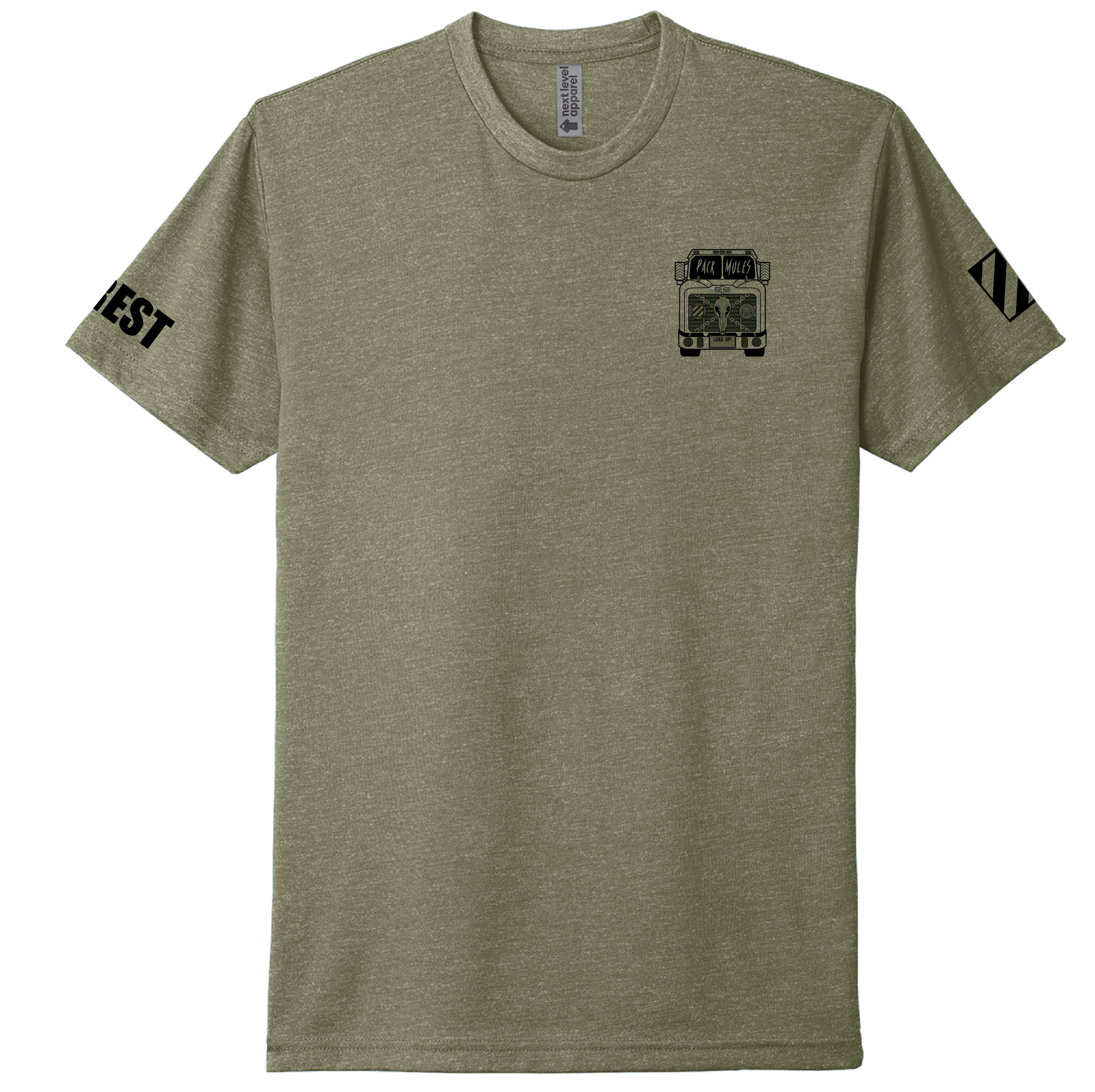 (C CO., PACK MULES) - NL6210 Next Level Apparel® CVC Tee (LIGHT OLIVE) - CUSTOM NAME