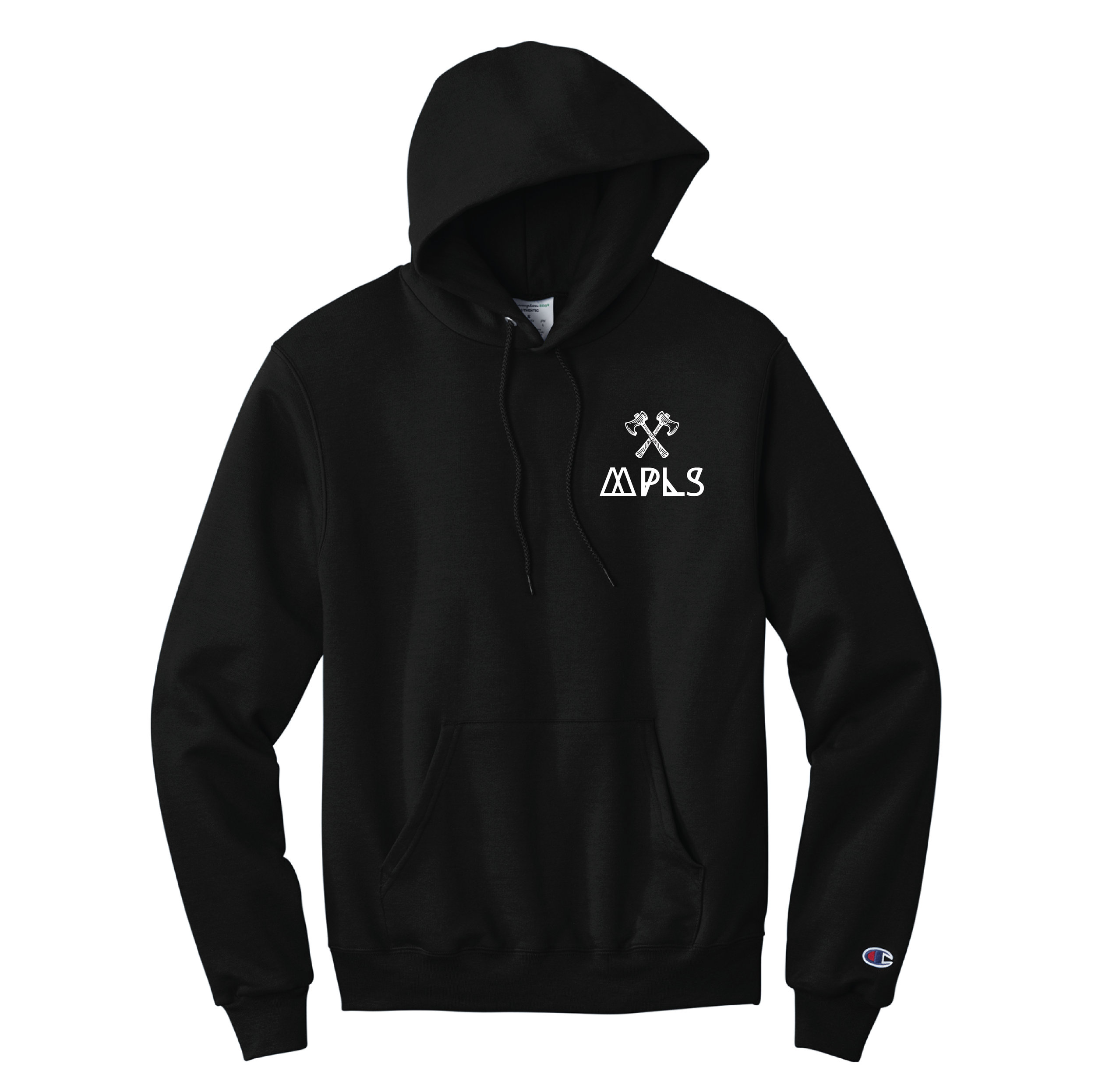 (MINNEAPOLIS REC CO.) - S700  Champion® Powerblend® Pullover Hoodie - BLACK