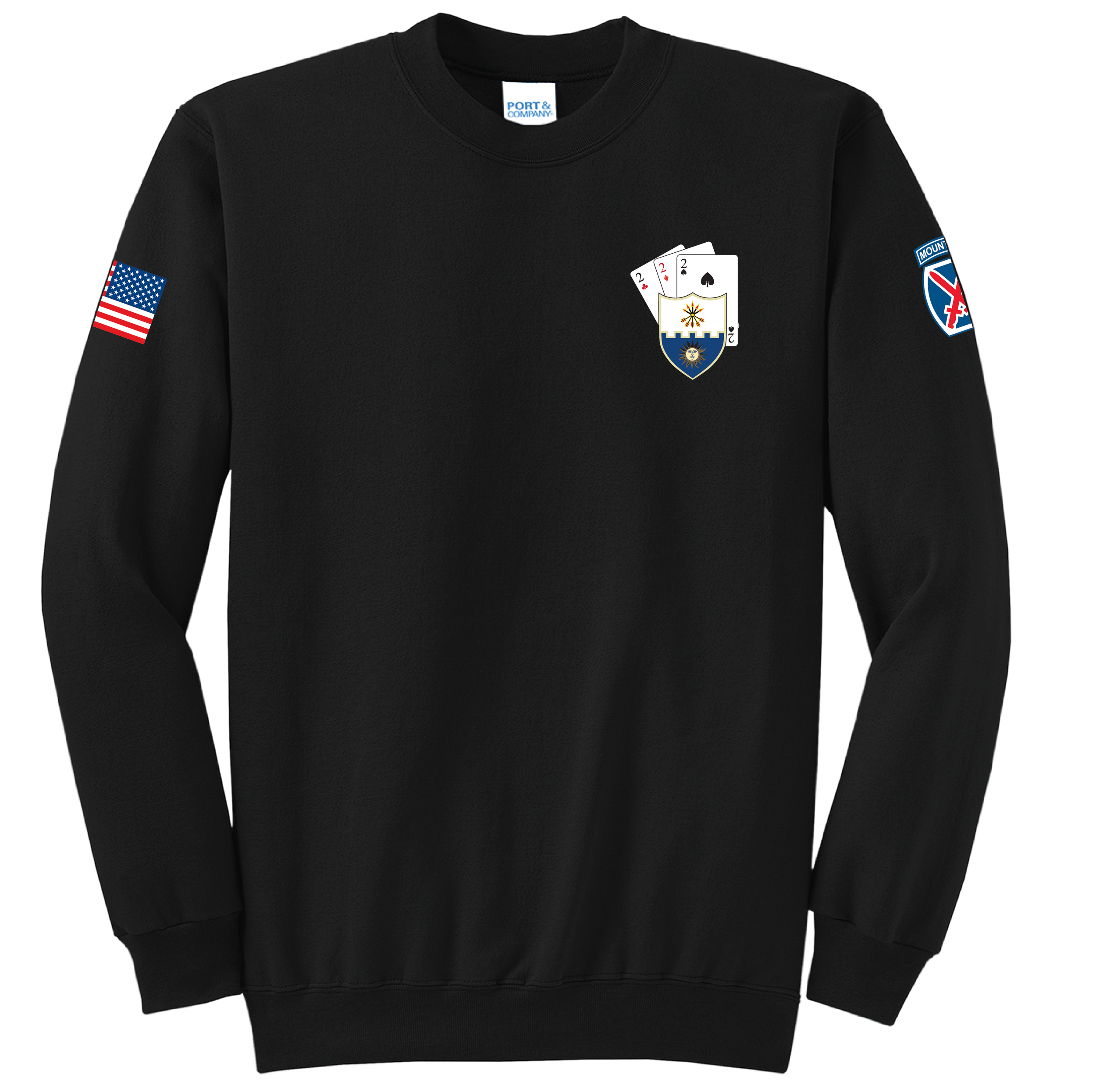 (B CO. - BUSHMASTER, 2-22 INF) - PC78 Port & Company® Core Fleece Pullover Sweatshirt - BLACK