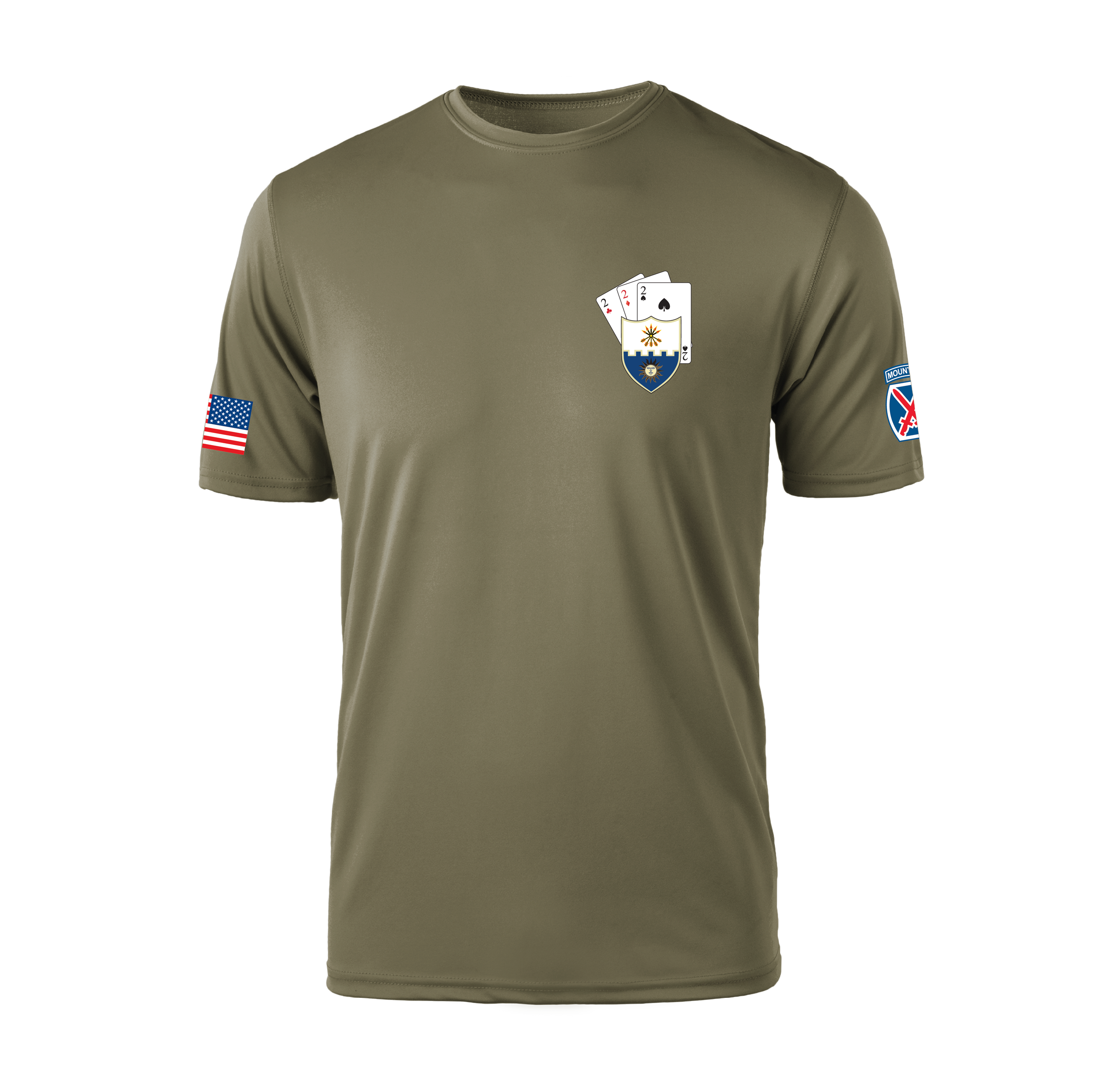 (293rd SIG - SPARTANS, 2-22 INF) - 01-083 LEVEL Tactical™ Sleeve Training Tee - COYOTE